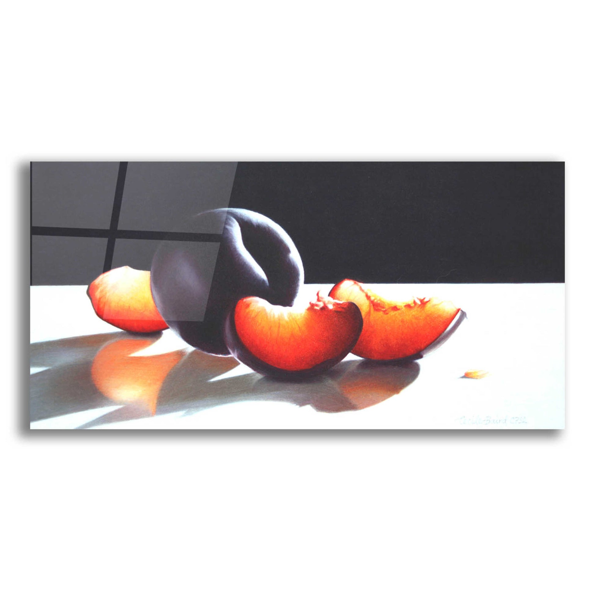 Epic Art 'Plum Perfect' by Cecile Baird, Acrylic Glass Wall Art,24x12