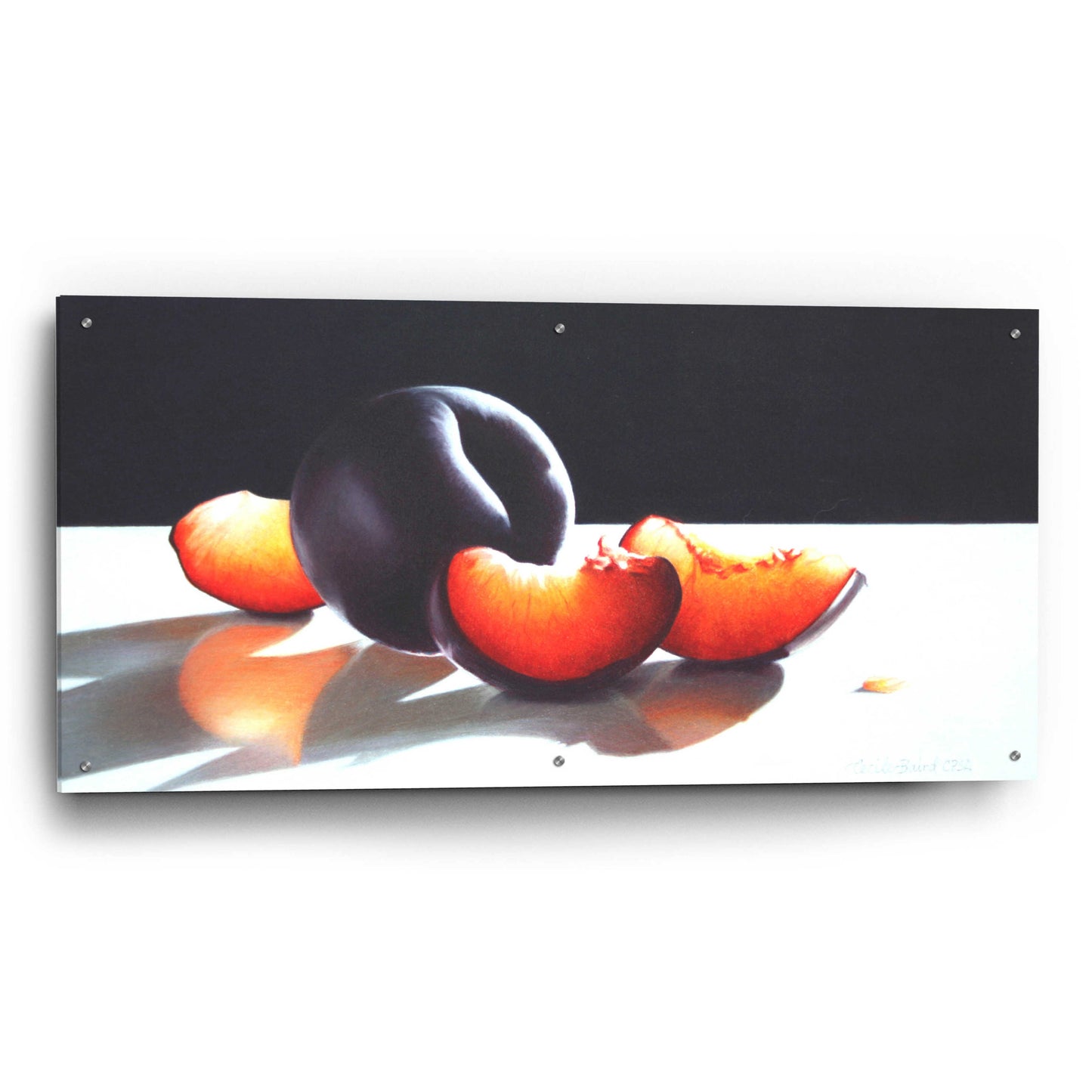 Epic Art 'Plum Perfect' by Cecile Baird, Acrylic Glass Wall Art,48x24