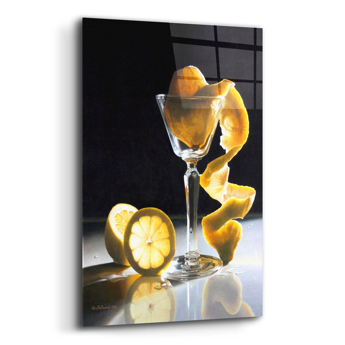 Epic Art 'Twisted Lemon' by Cecile Baird, Acrylic Glass Wall Art,12x16