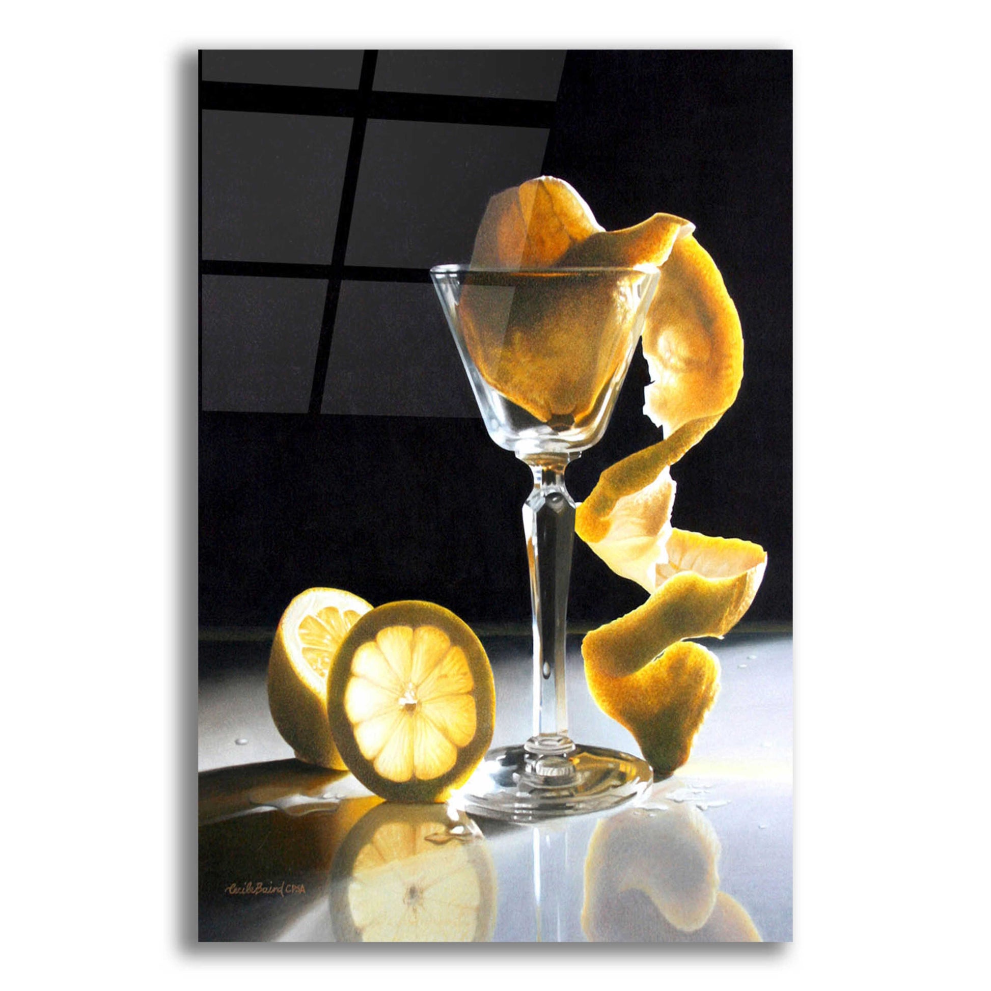 Epic Art 'Twisted Lemon' by Cecile Baird, Acrylic Glass Wall Art,12x16