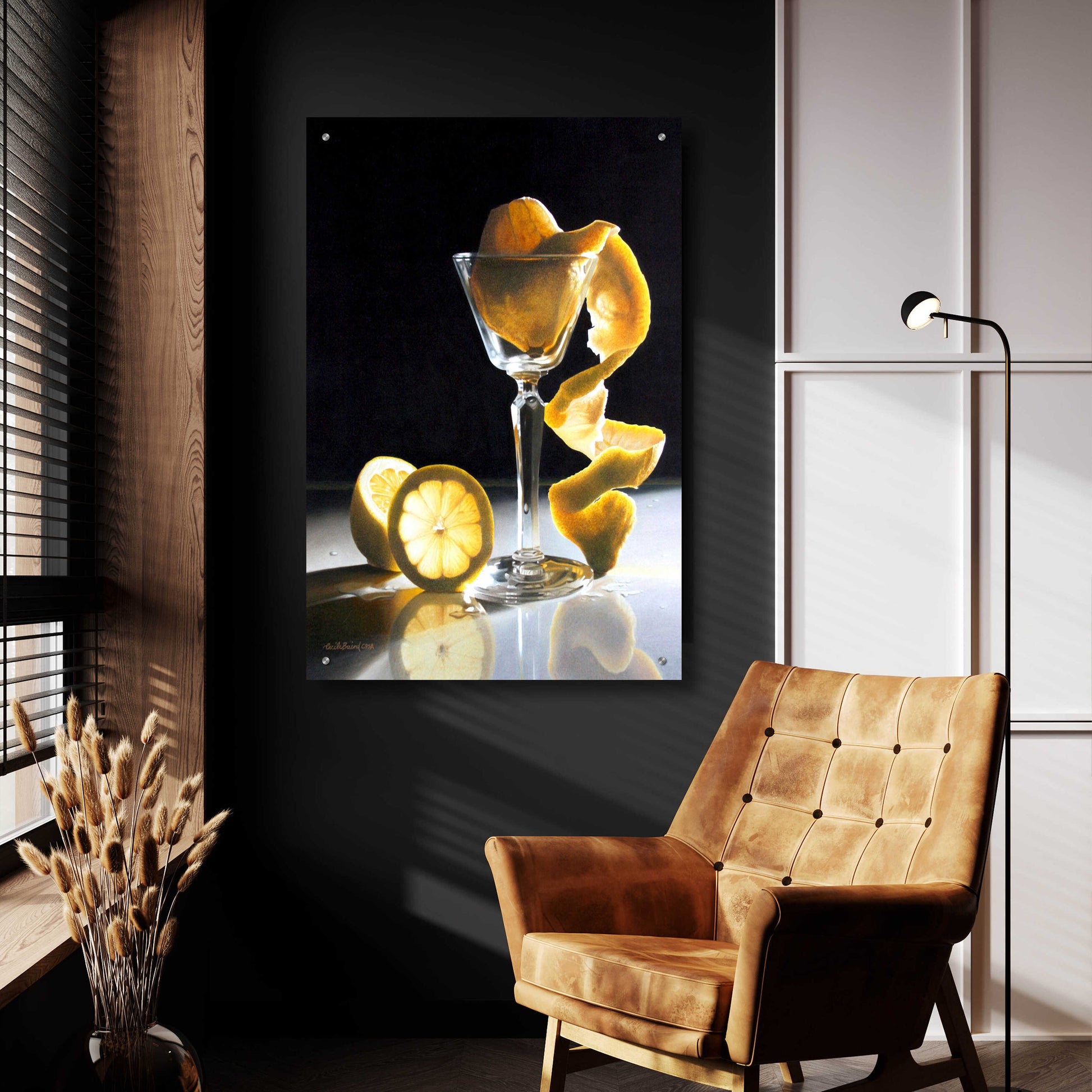 Epic Art 'Twisted Lemon' by Cecile Baird, Acrylic Glass Wall Art,24x36