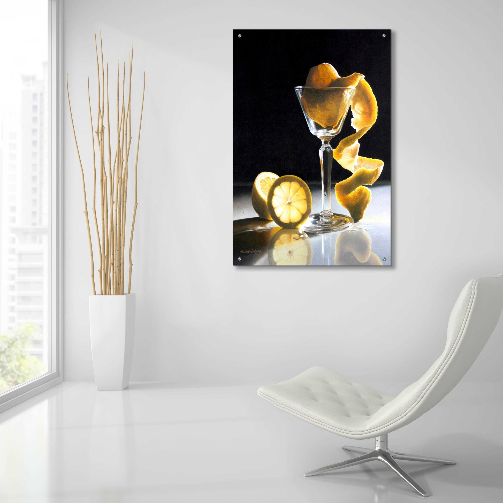 Epic Art 'Twisted Lemon' by Cecile Baird, Acrylic Glass Wall Art,24x36