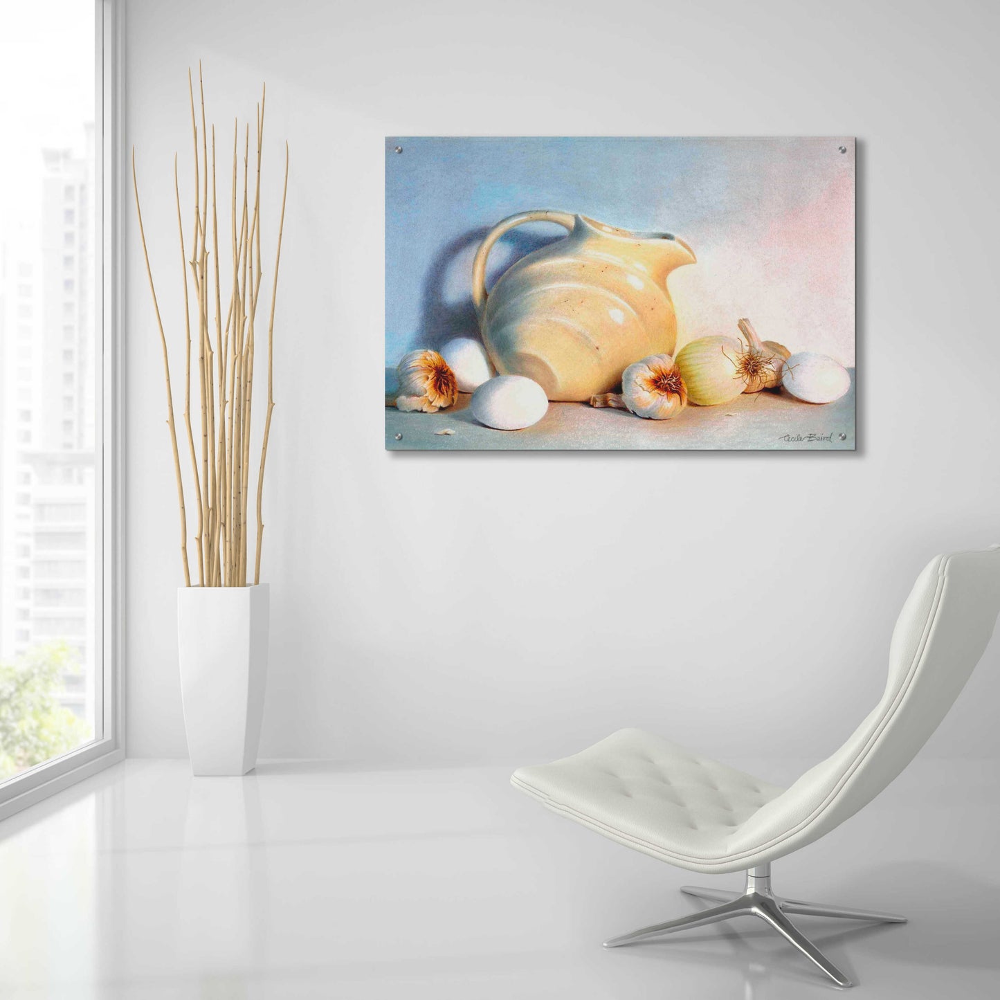 Epic Art 'White Study' by Cecile Baird, Acrylic Glass Wall Art,36x24