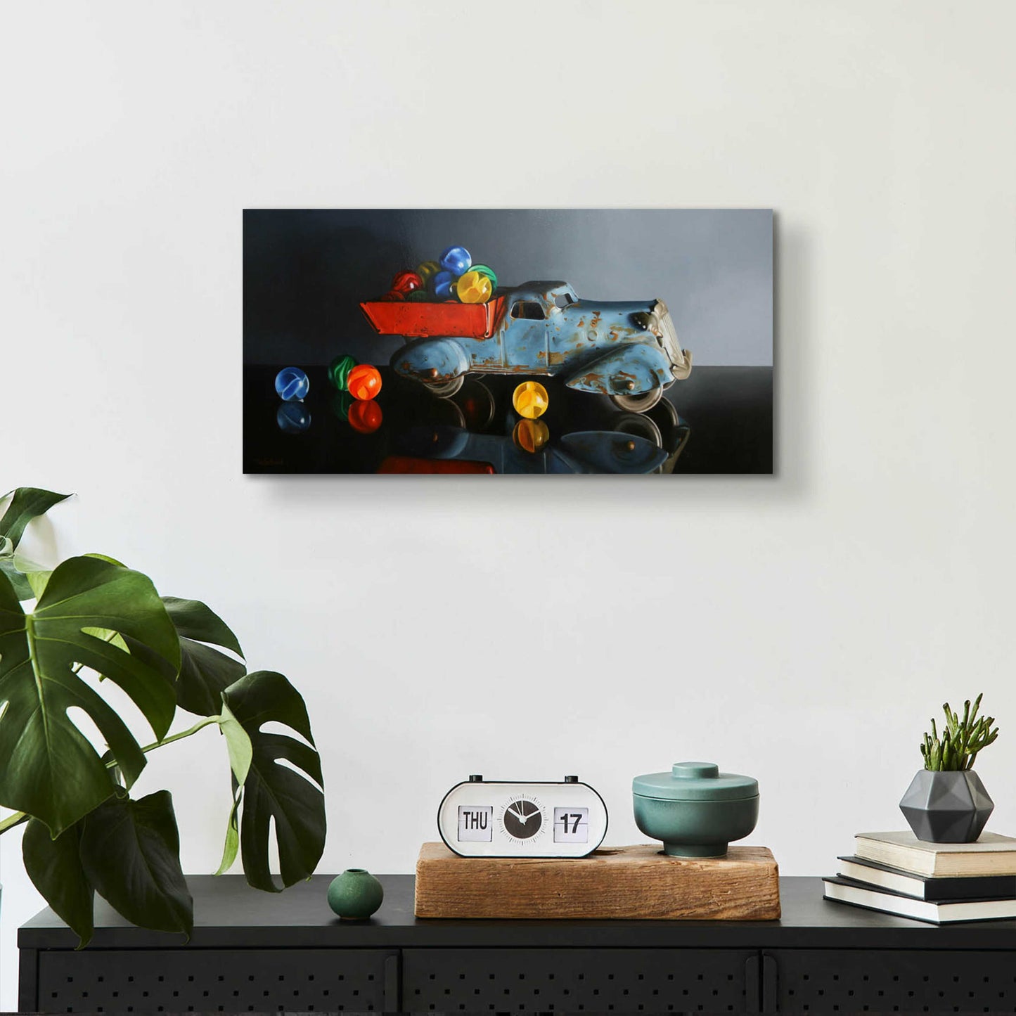 Epic Art 'Antique Toy Truck' by Cecile Baird, Acrylic Glass Wall Art,24x12