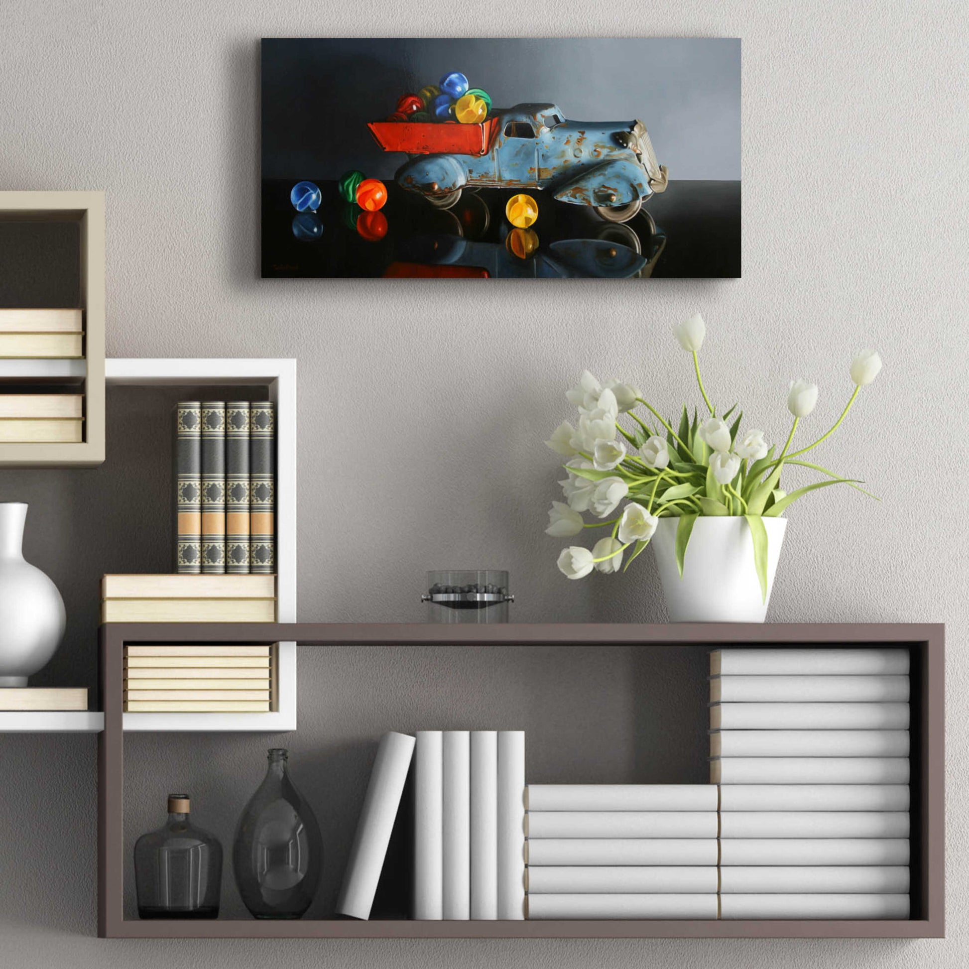 Epic Art 'Antique Toy Truck' by Cecile Baird, Acrylic Glass Wall Art,24x12