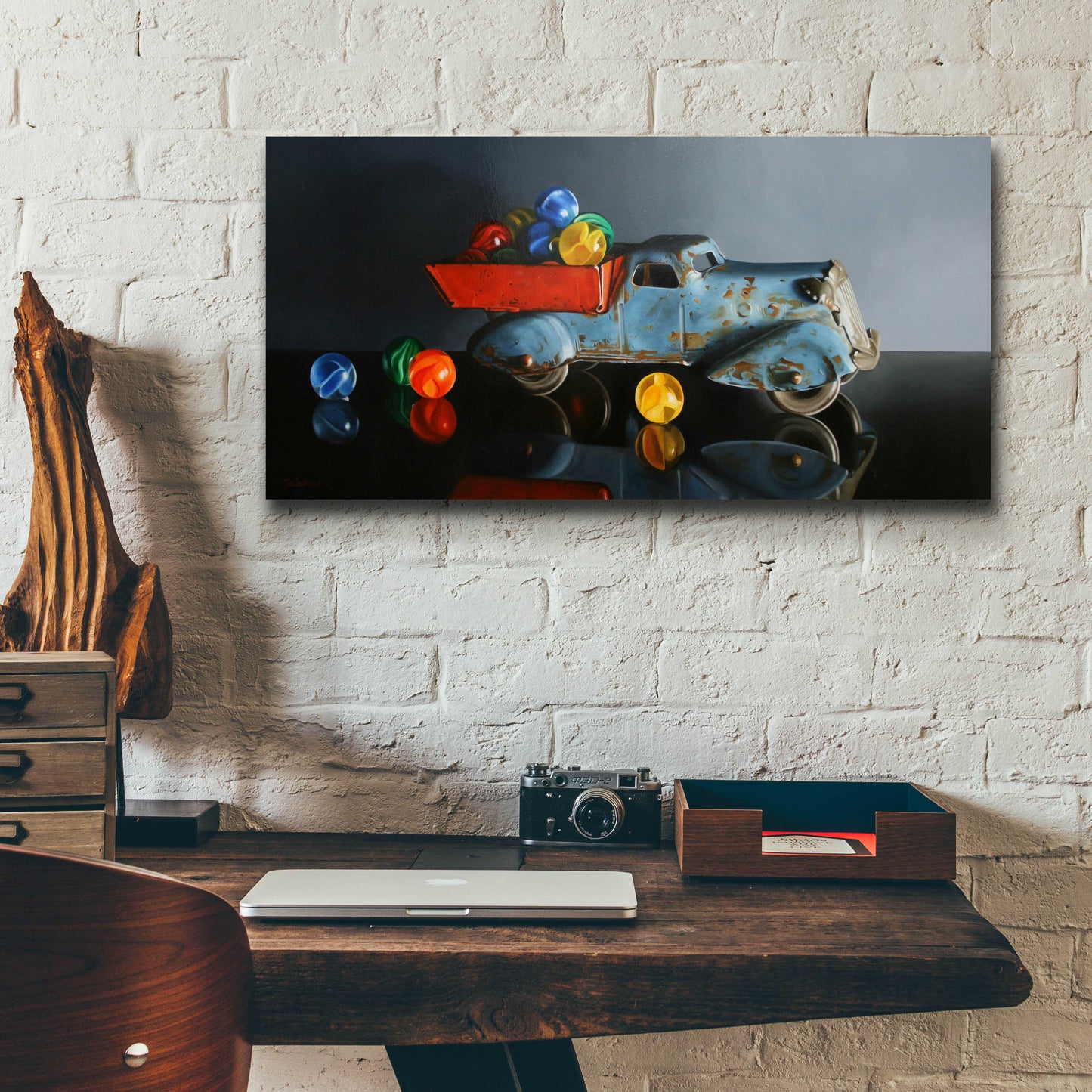 Epic Art 'Antique Toy Truck' by Cecile Baird, Acrylic Glass Wall Art,24x12