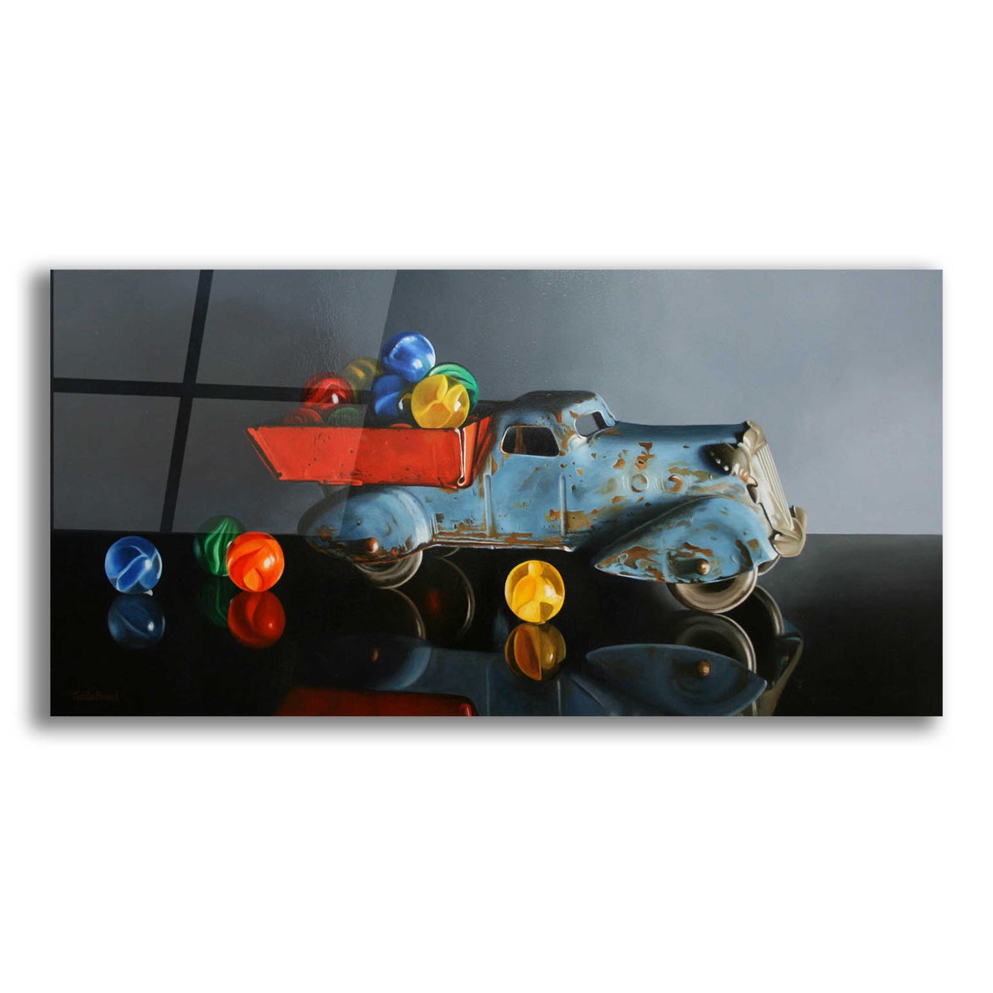 Epic Art 'Antique Toy Truck' by Cecile Baird, Acrylic Glass Wall Art,24x12