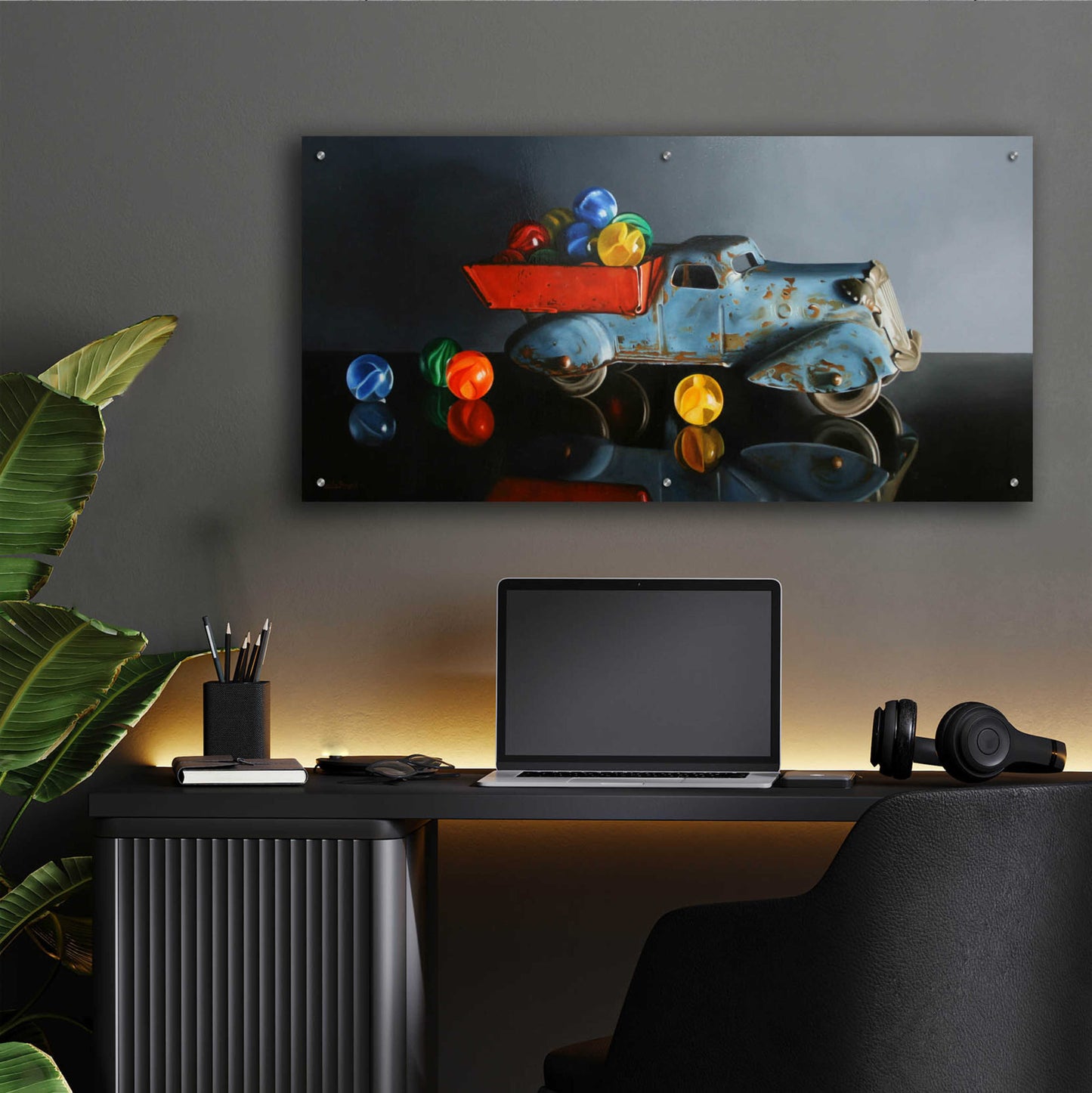 Epic Art 'Antique Toy Truck' by Cecile Baird, Acrylic Glass Wall Art,48x24