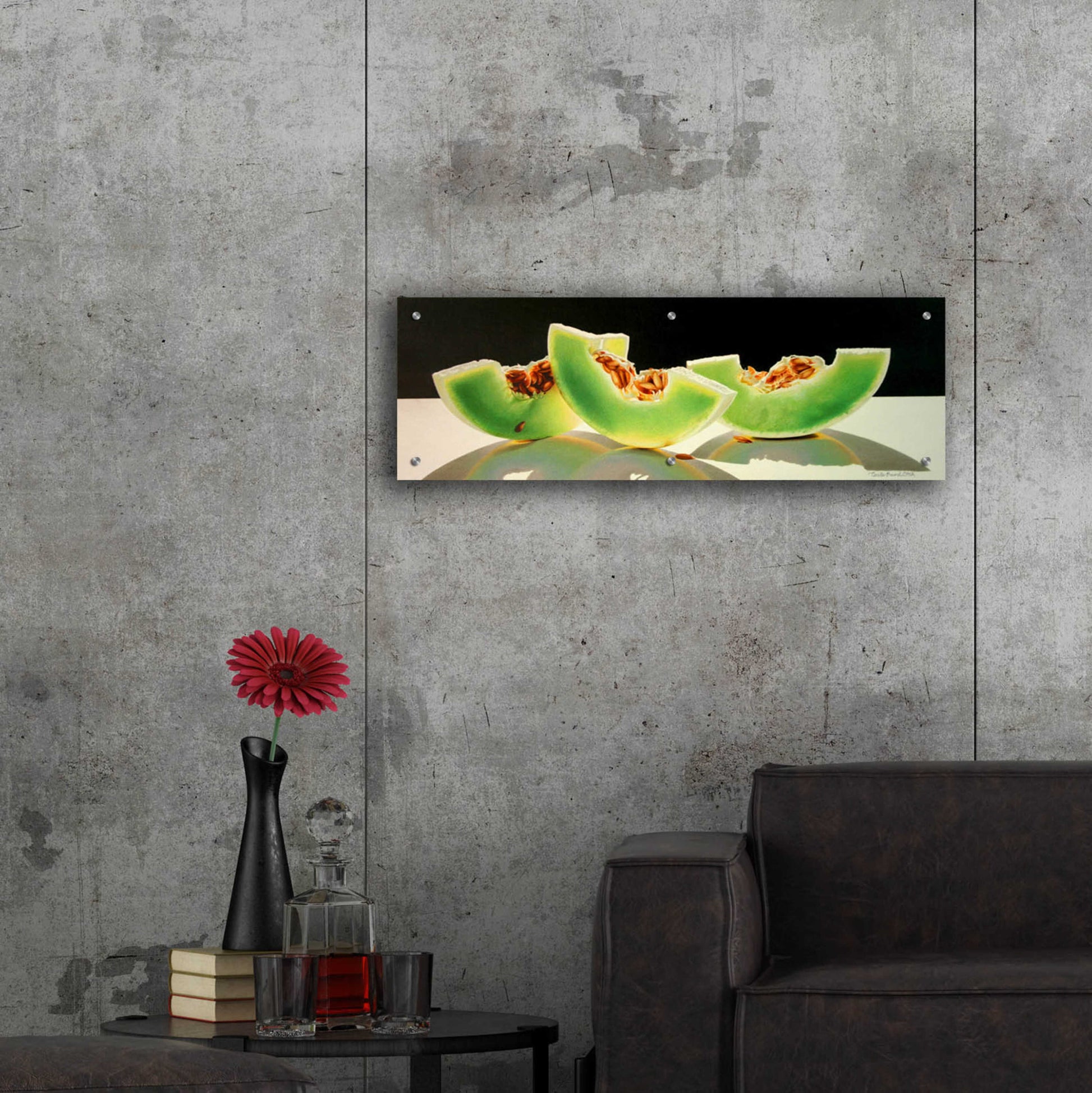 Epic Art 'Honeydew Rainbows' by Cecile Baird, Acrylic Glass Wall Art,36x12