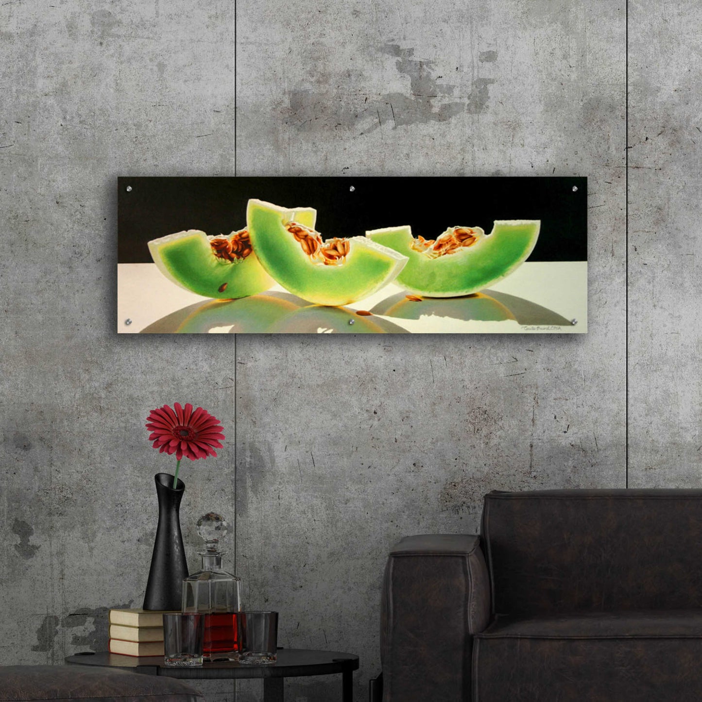 Epic Art 'Honeydew Rainbows' by Cecile Baird, Acrylic Glass Wall Art,48x16