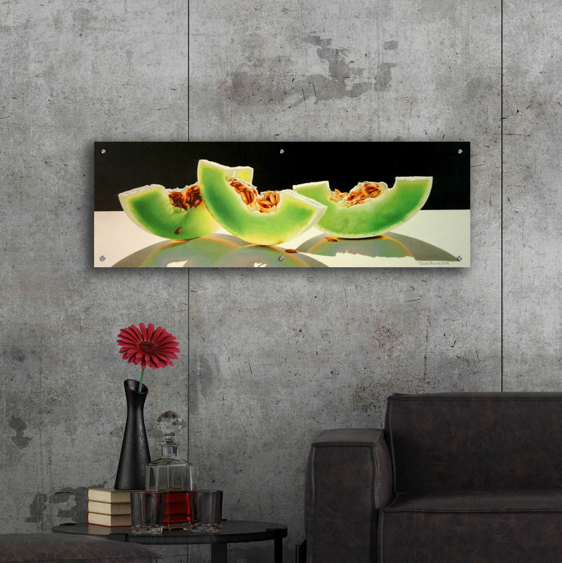 Epic Art 'Honeydew Rainbows' by Cecile Baird, Acrylic Glass Wall Art,48x16