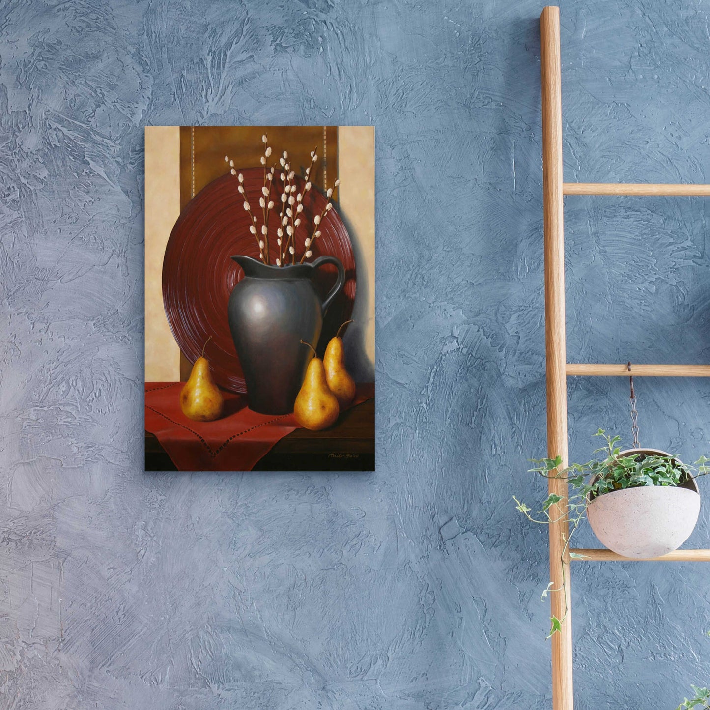 Epic Art 'Still Life with Black Vase' by Cecile Baird, Acrylic Glass Wall Art,16x24