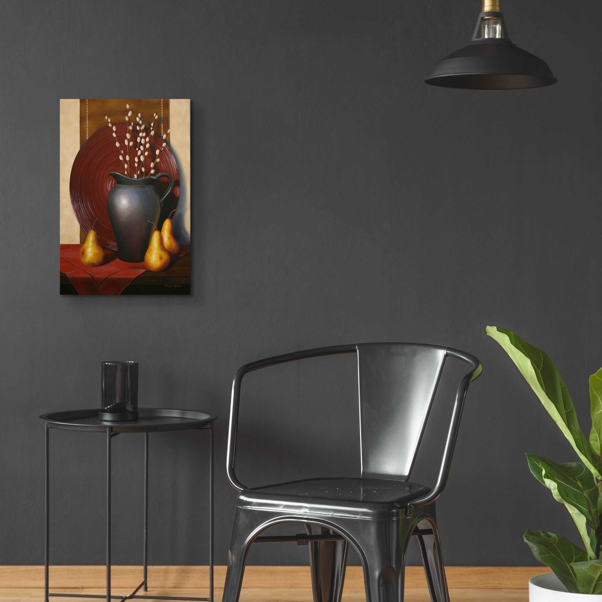 Epic Art 'Still Life with Black Vase' by Cecile Baird, Acrylic Glass Wall Art,16x24