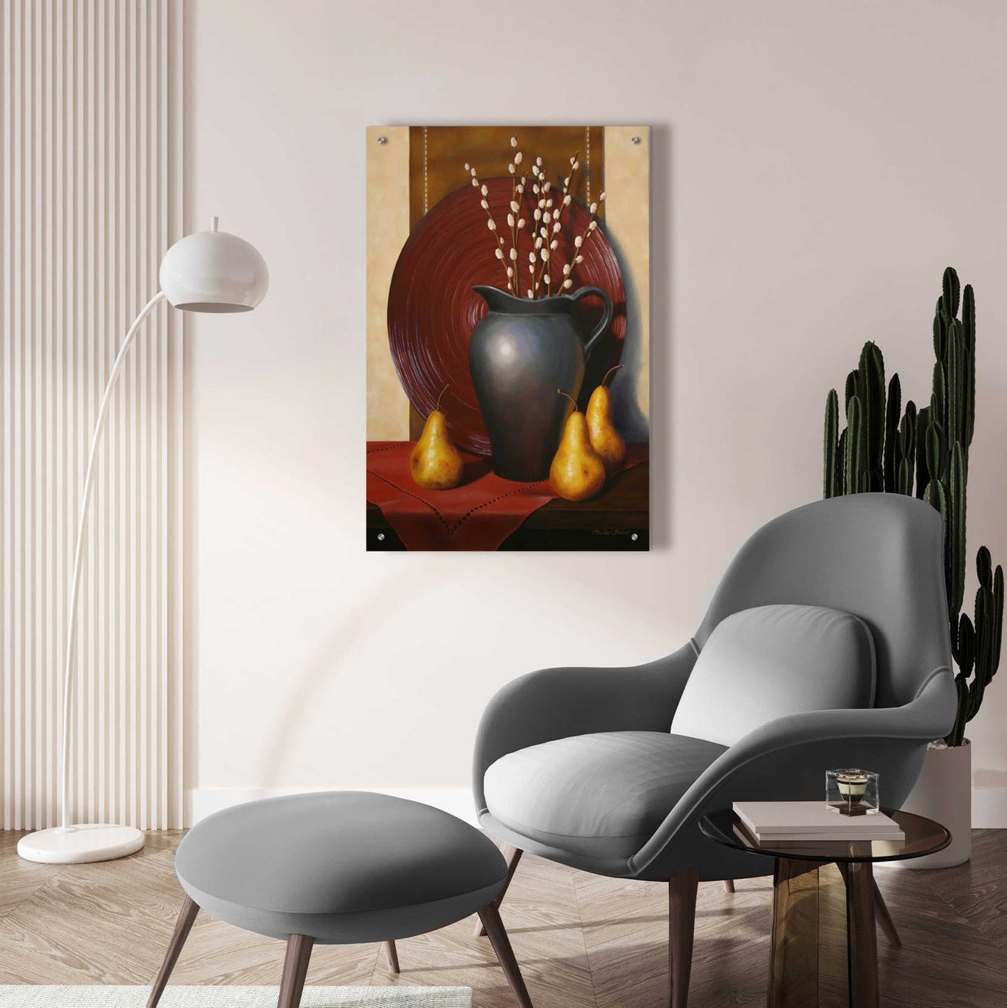 Epic Art 'Still Life with Black Vase' by Cecile Baird, Acrylic Glass Wall Art,24x36