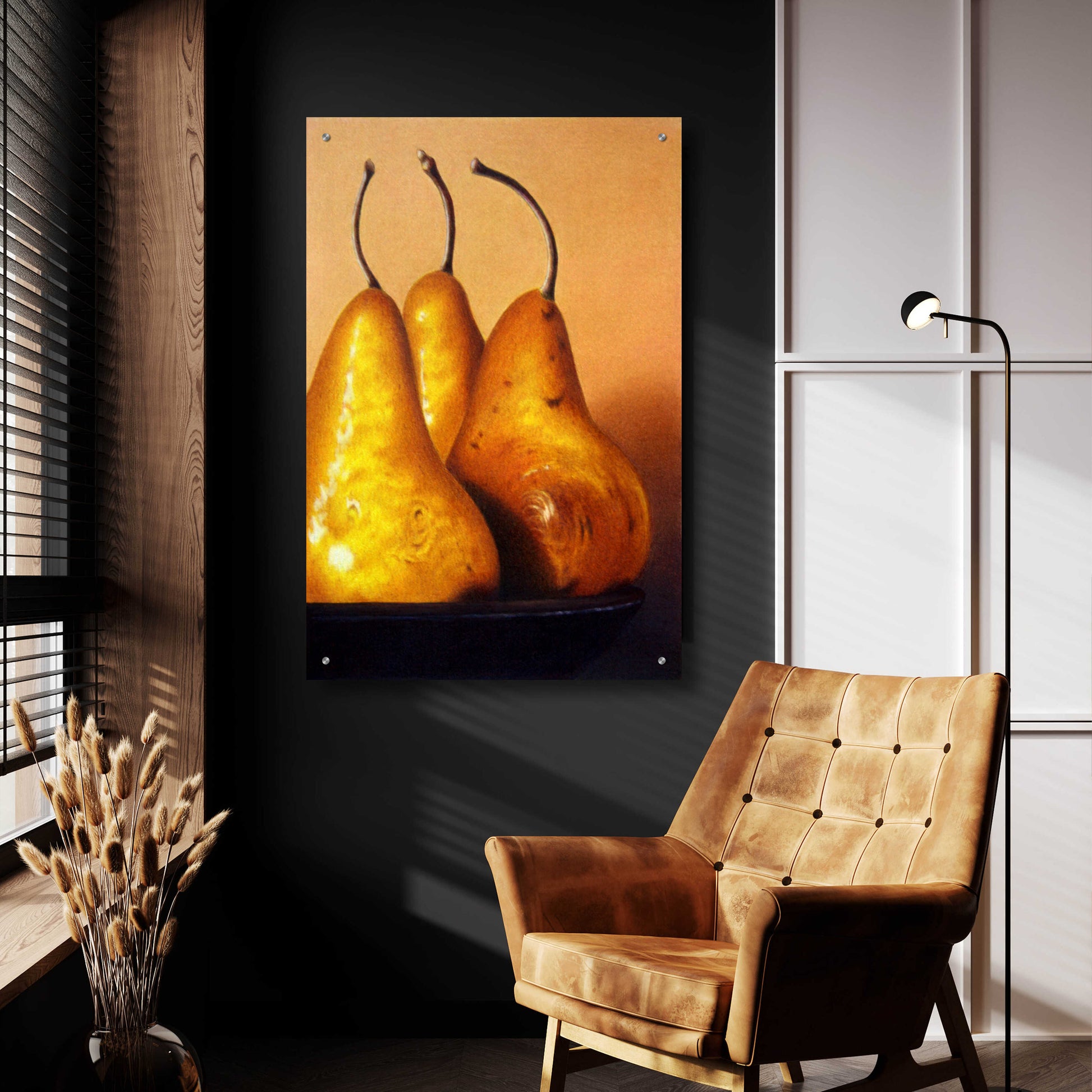 Epic Art 'Three Pears on Stonehenge' by Cecile Baird, Acrylic Glass Wall Art,24x36