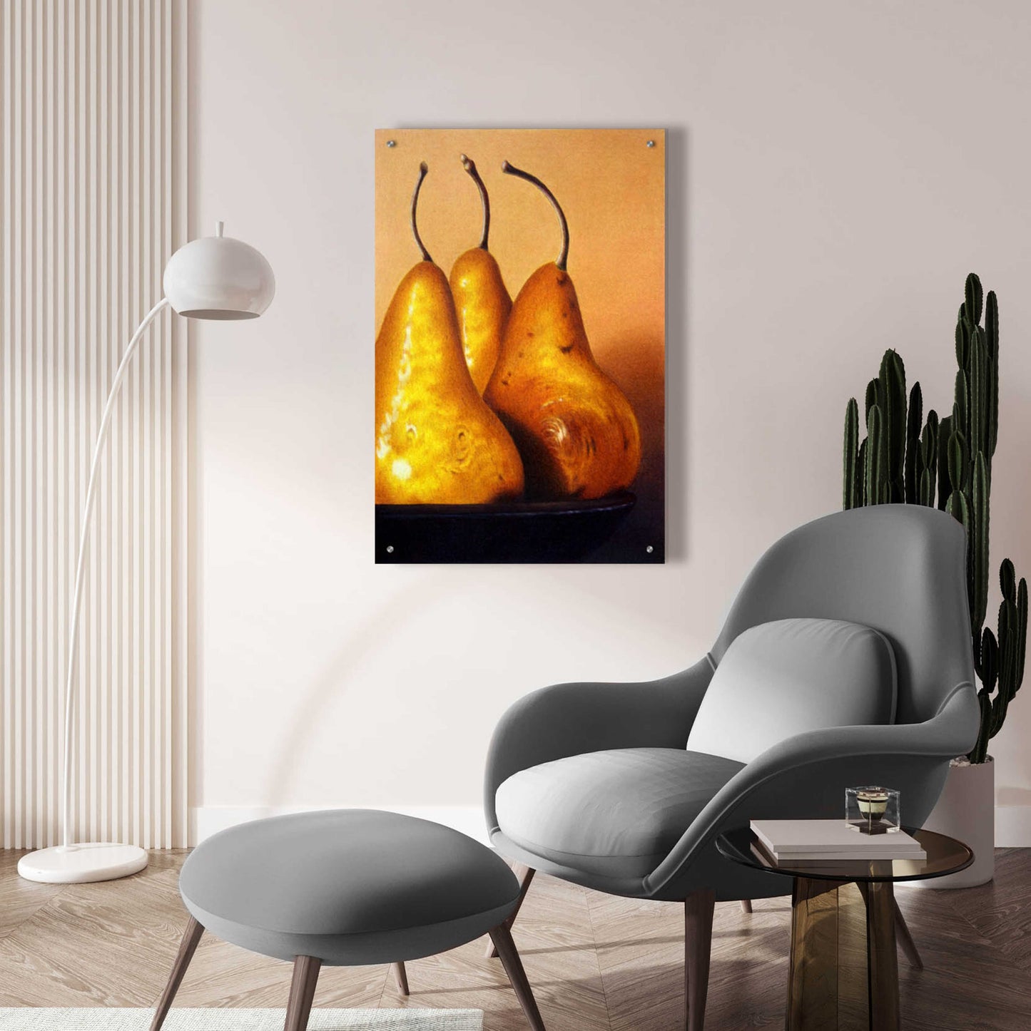 Epic Art 'Three Pears on Stonehenge' by Cecile Baird, Acrylic Glass Wall Art,24x36