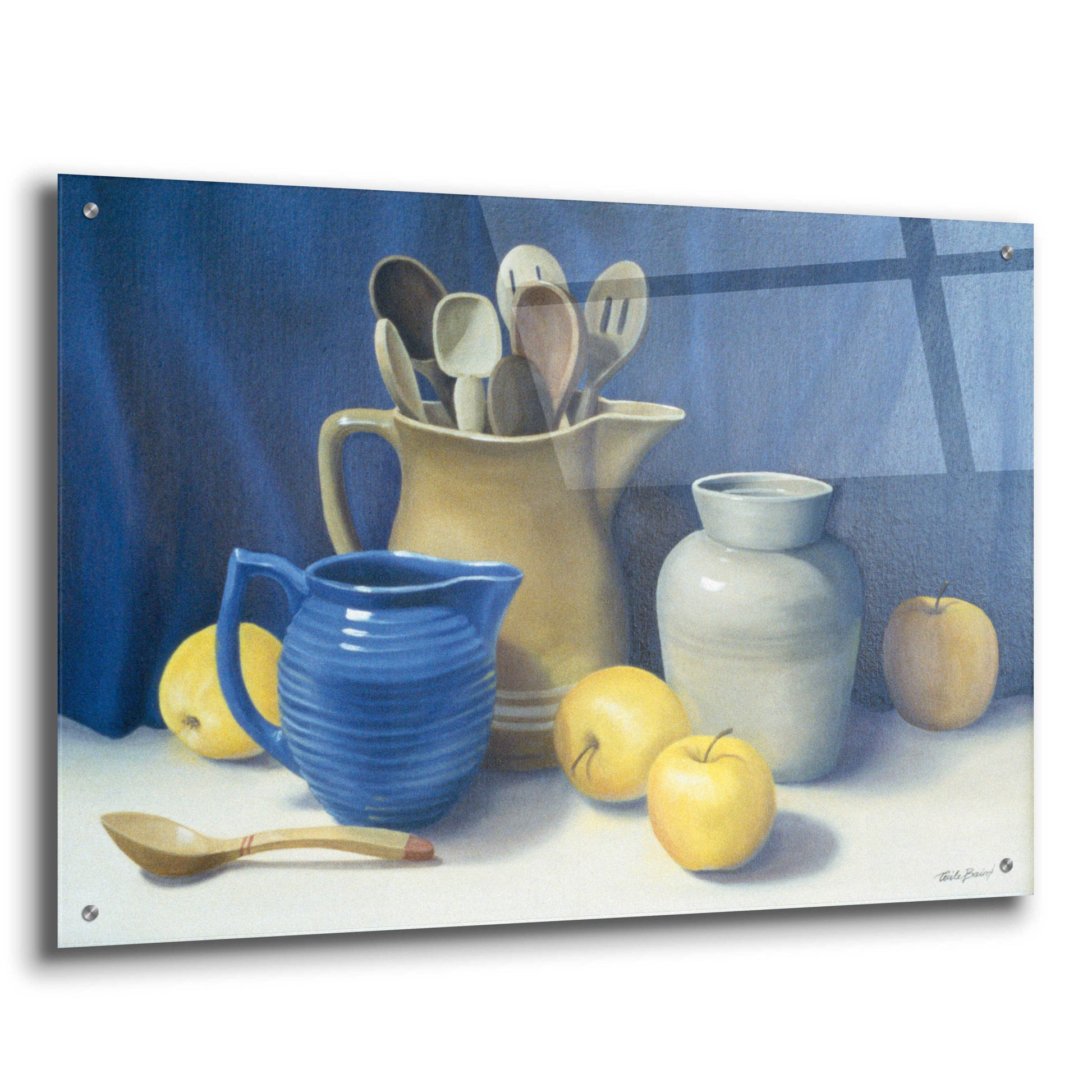 Epic Art 'Blue Pitcher' by Cecile Baird, Acrylic Glass Wall Art,36x24