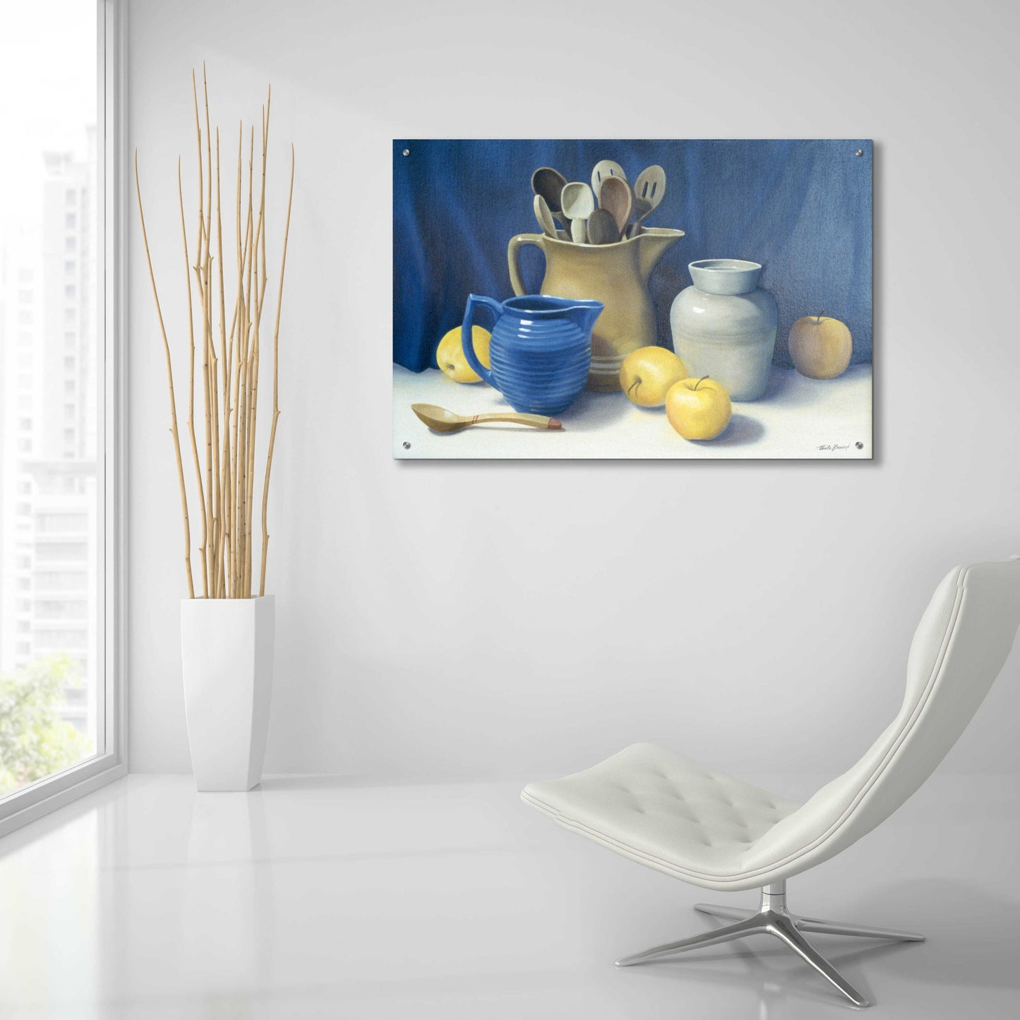 Epic Art 'Blue Pitcher' by Cecile Baird, Acrylic Glass Wall Art,36x24