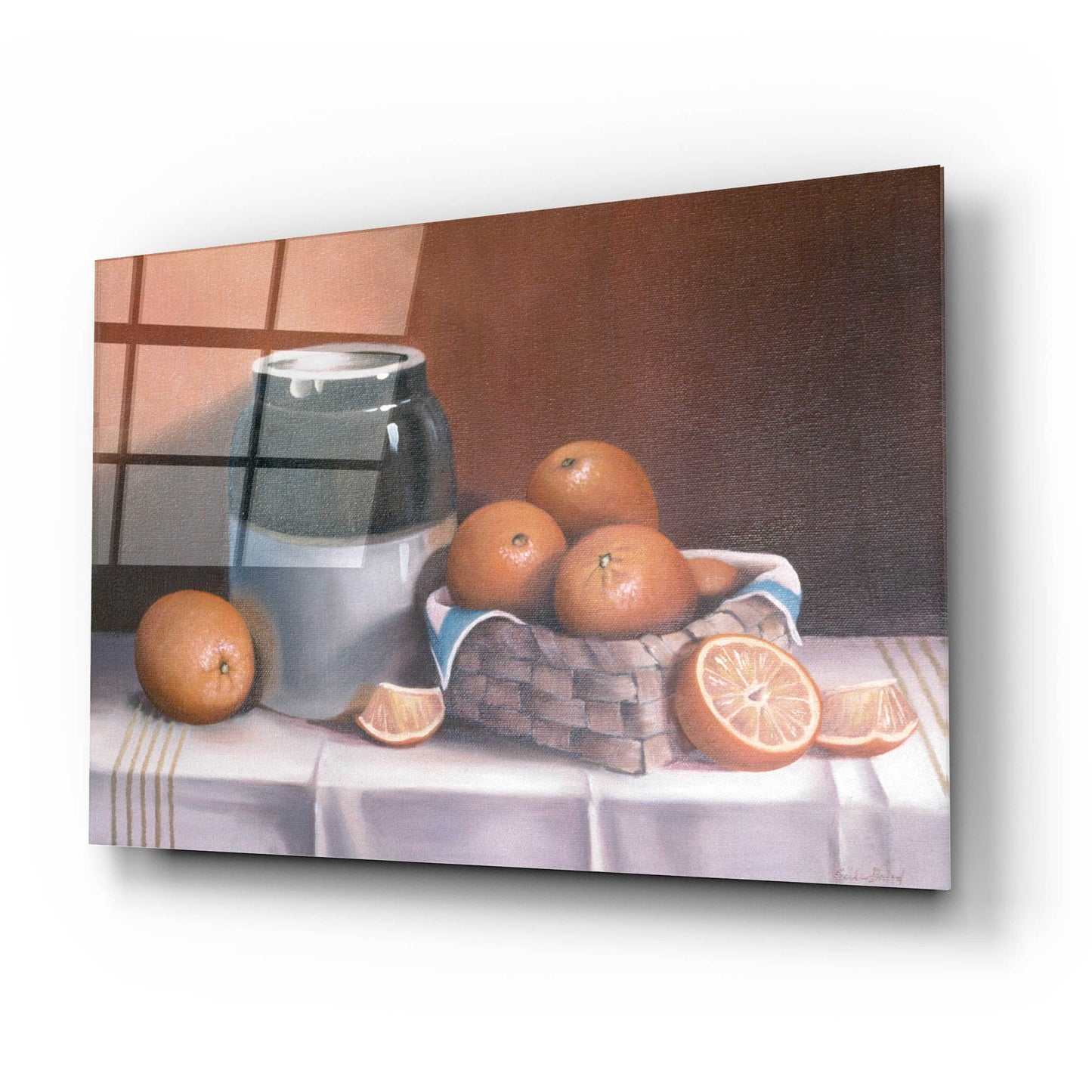 Epic Art 'Crock With Oranges' by Cecile Baird, Acrylic Glass Wall Art,24x16