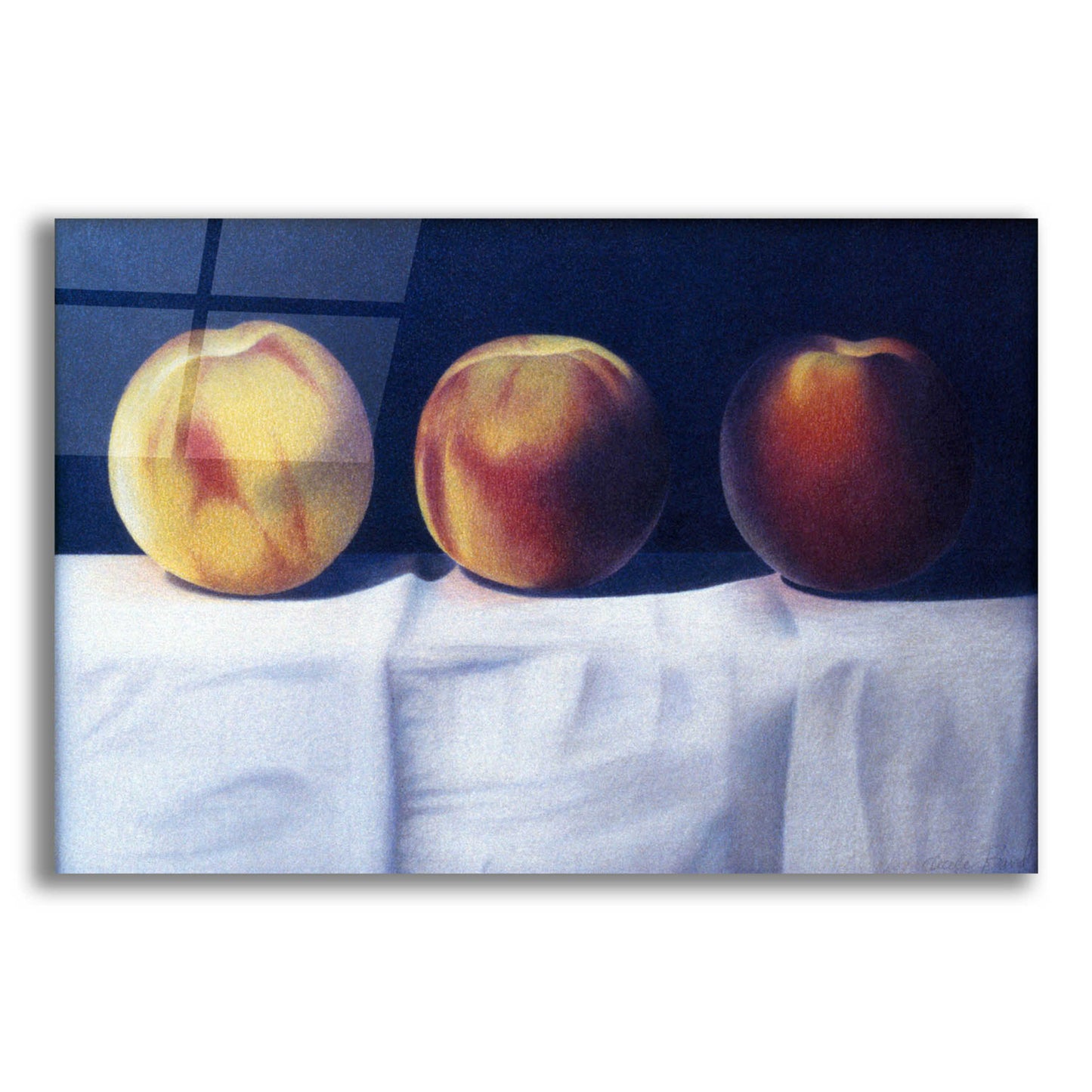 Epic Art 'Three Peaches' by Cecile Baird, Acrylic Glass Wall Art,16x12