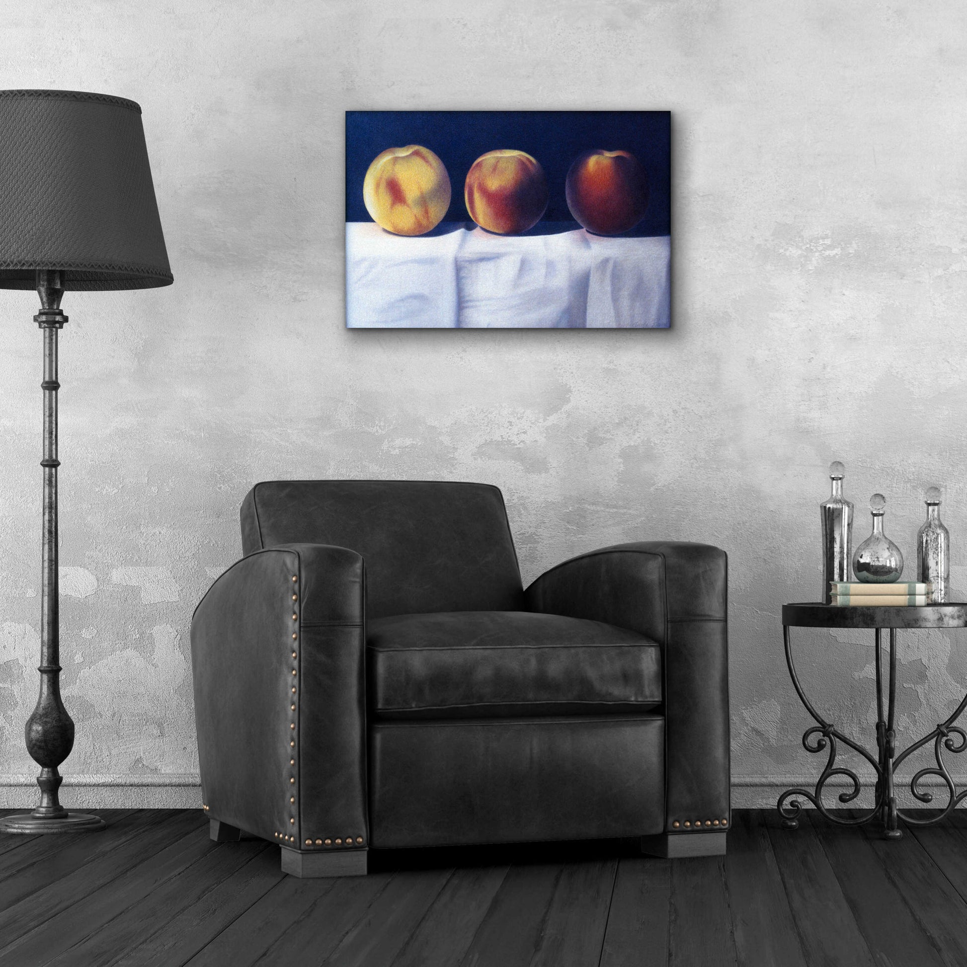 Epic Art 'Three Peaches' by Cecile Baird, Acrylic Glass Wall Art,24x16