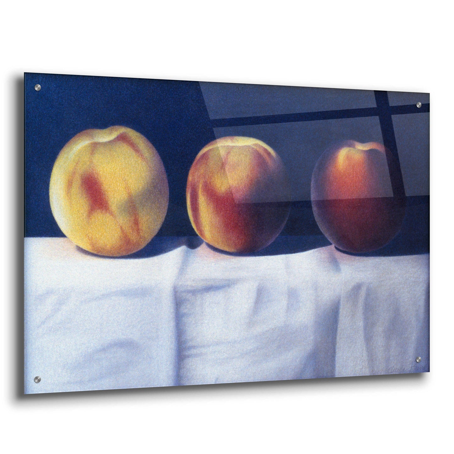 Epic Art 'Three Peaches' by Cecile Baird, Acrylic Glass Wall Art,36x24