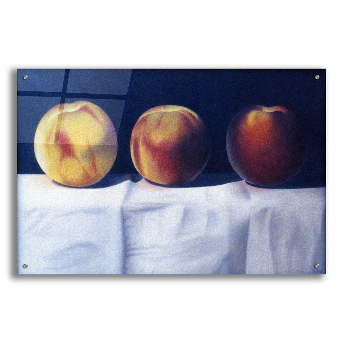 Epic Art 'Three Peaches' by Cecile Baird, Acrylic Glass Wall Art,36x24