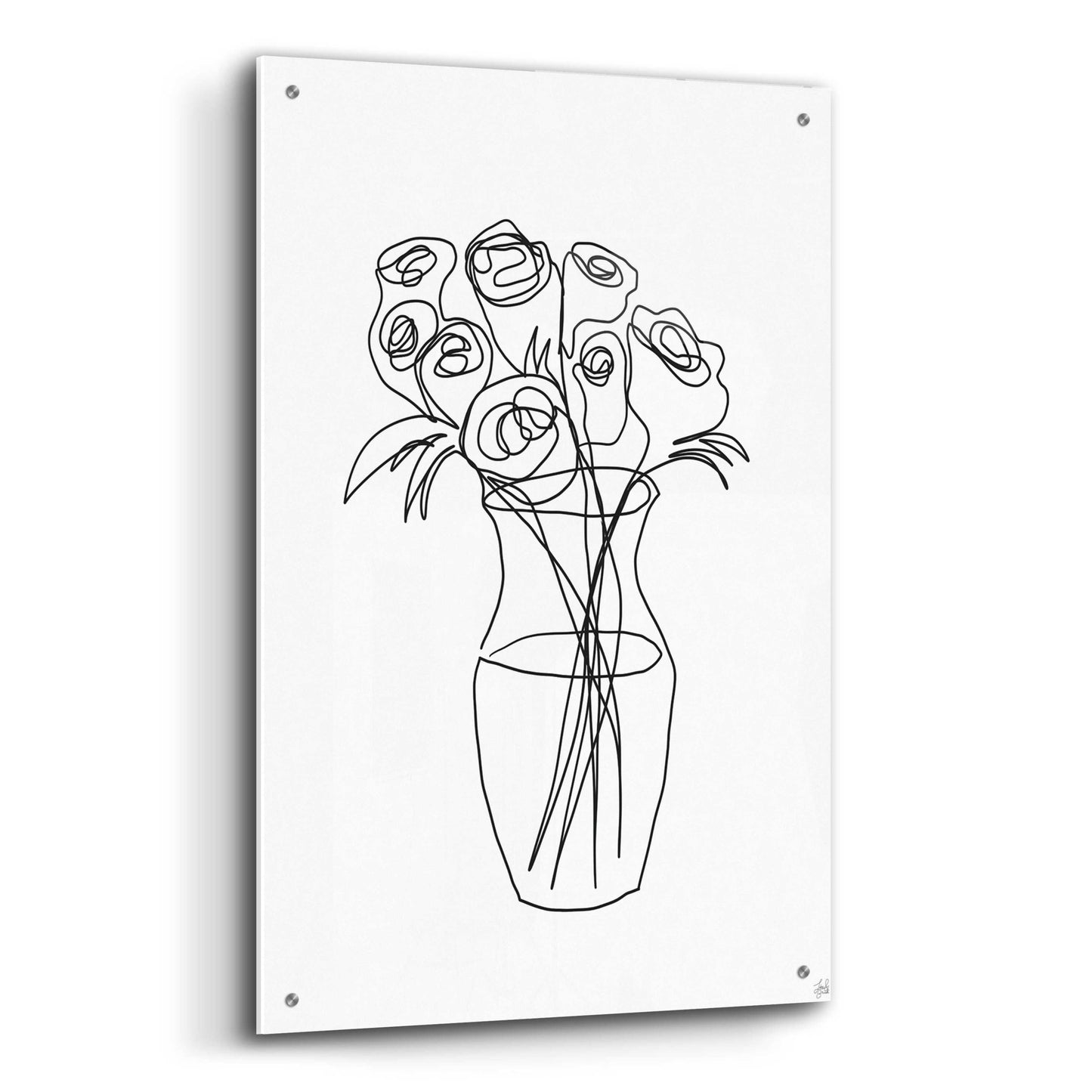 Epic Art 'Floral Bunch 2' by Line and Brush, Acrylic Glass Wall Art,24x36