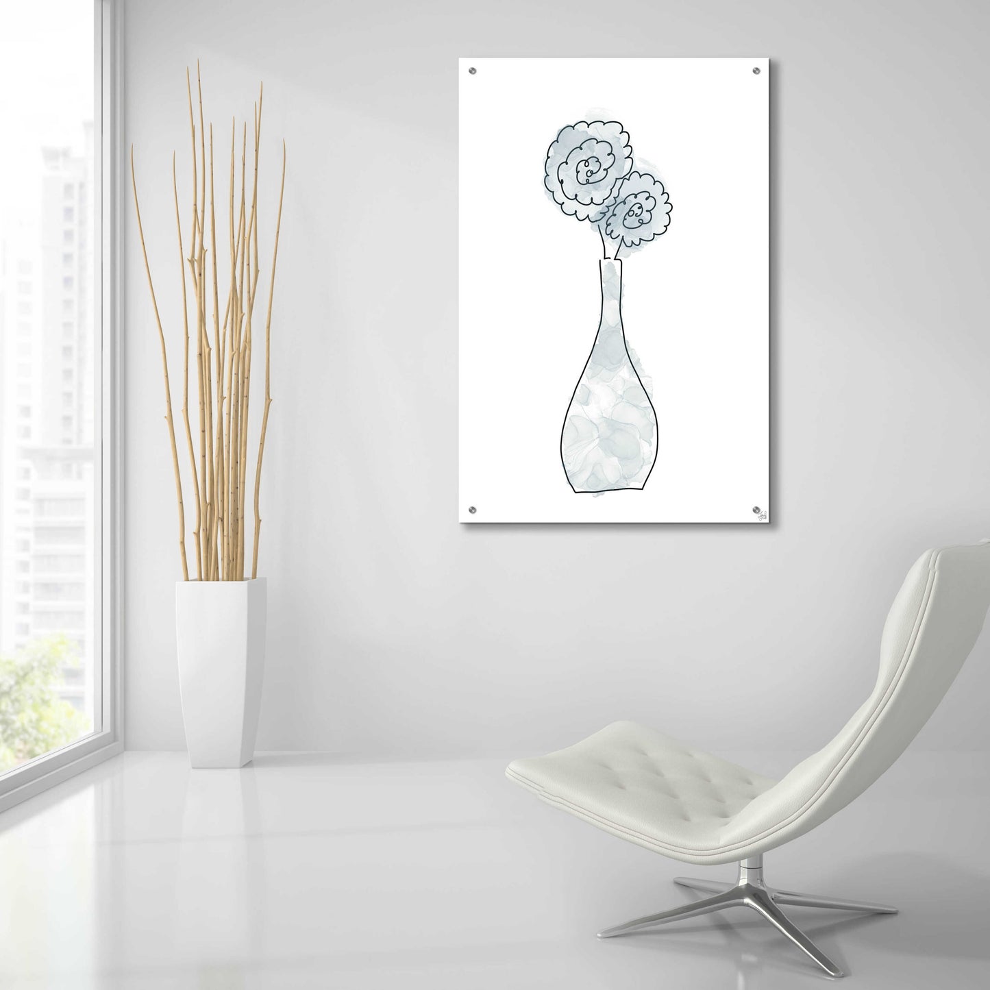 Epic Art 'Floral Glass Bunch 1' by Line and Brush, Acrylic Glass Wall Art,24x36