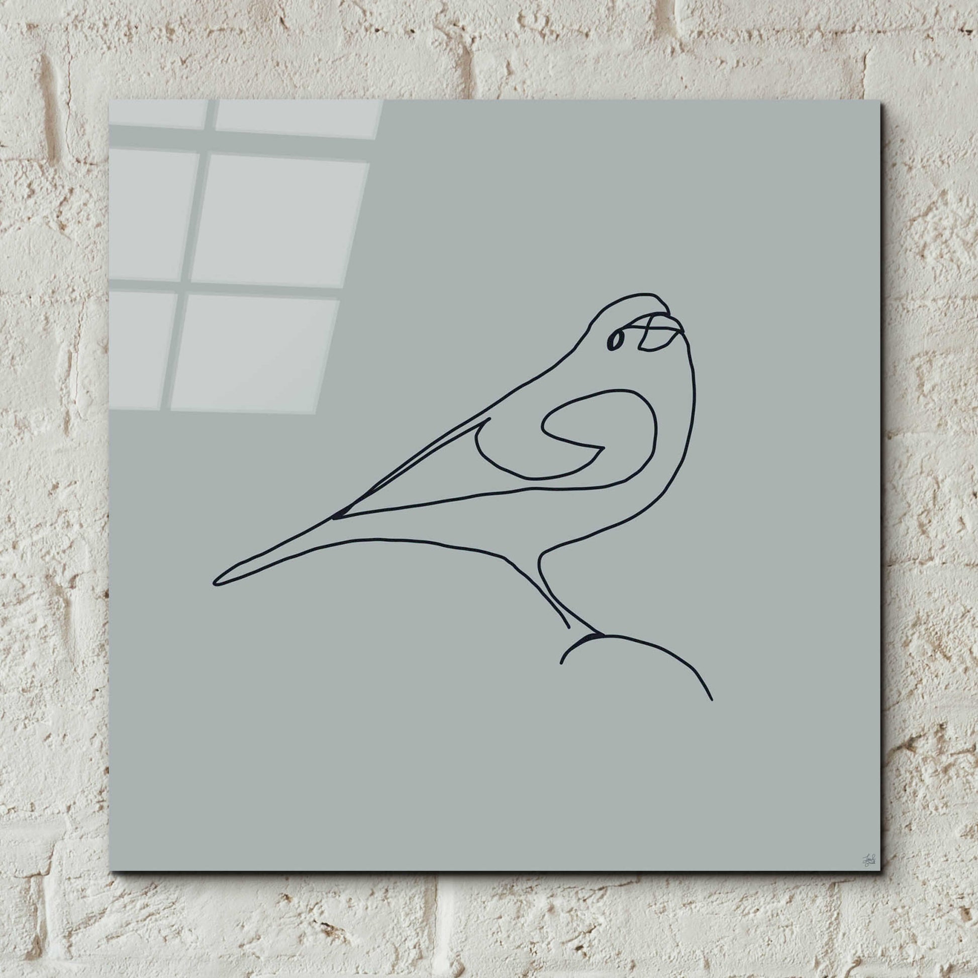 Epic Art 'Line Bird 1' by Line and Brush, Acrylic Glass Wall Art,12x12
