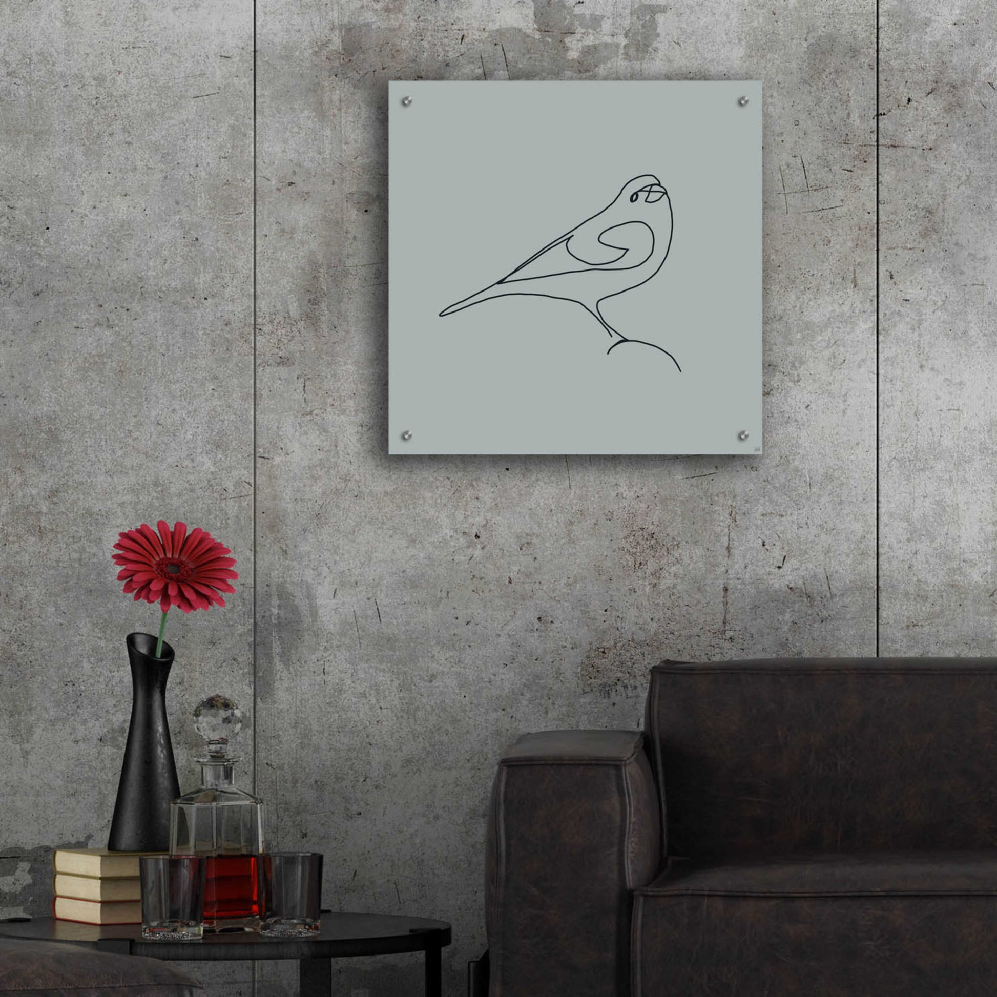Epic Art 'Line Bird 1' by Line and Brush, Acrylic Glass Wall Art,24x24