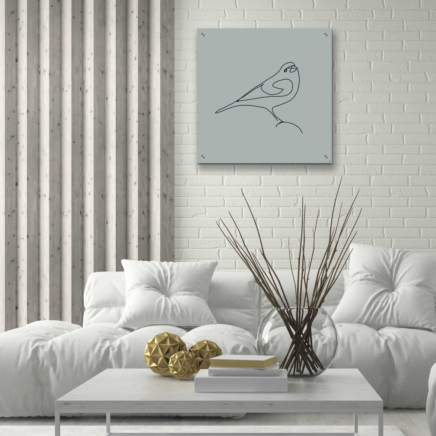 Epic Art 'Line Bird 1' by Line and Brush, Acrylic Glass Wall Art,24x24