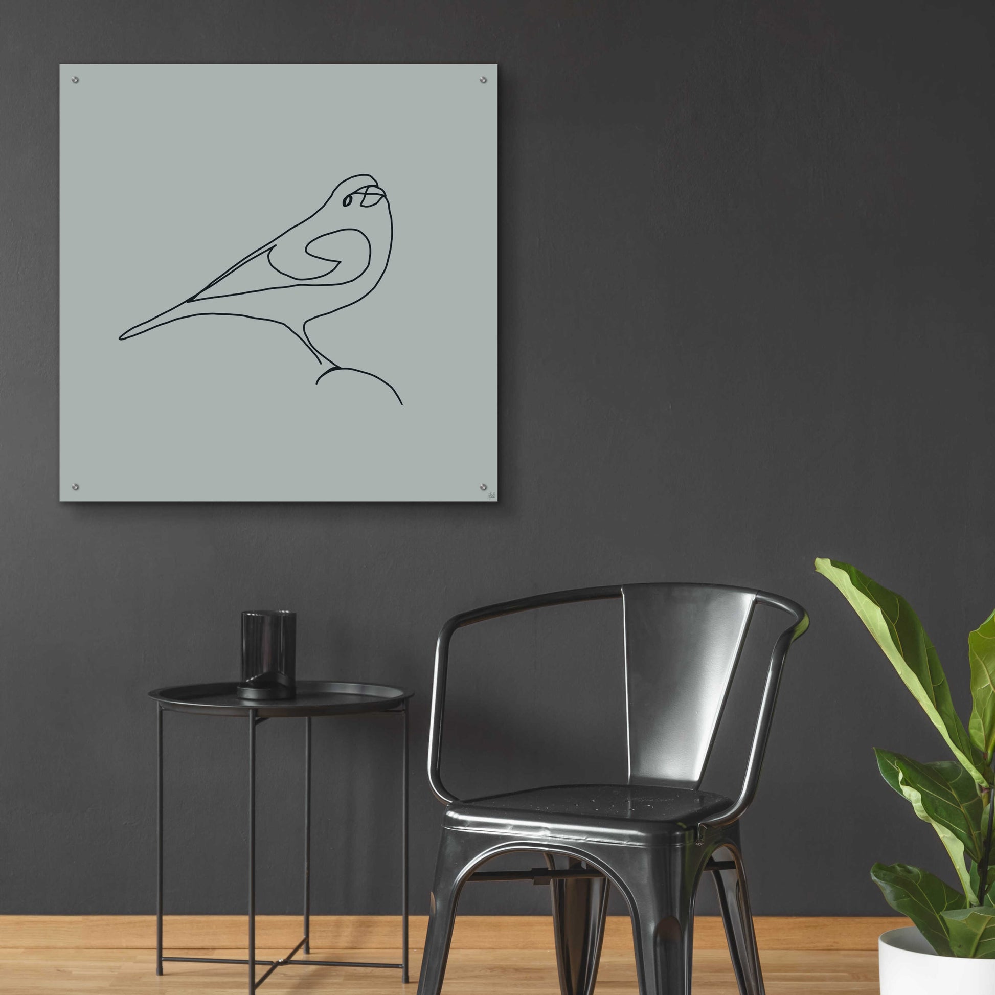 Epic Art 'Line Bird 1' by Line and Brush, Acrylic Glass Wall Art,36x36