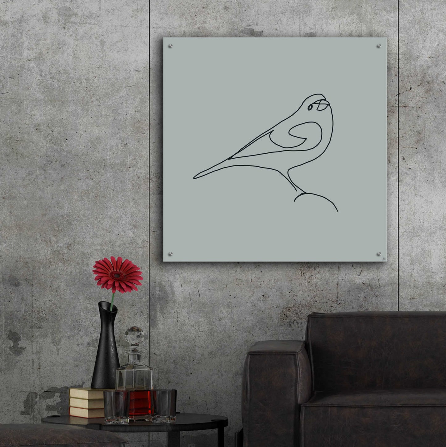 Epic Art 'Line Bird 1' by Line and Brush, Acrylic Glass Wall Art,36x36