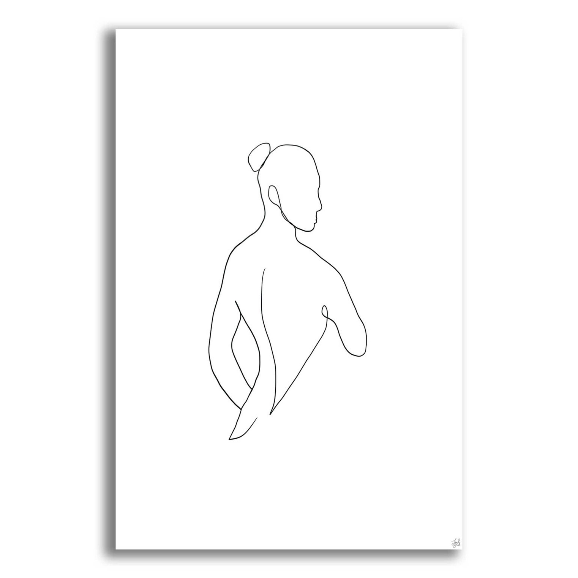 Epic Art 'Line Female Back 4' by Line and Brush, Acrylic Glass Wall Art,12x16