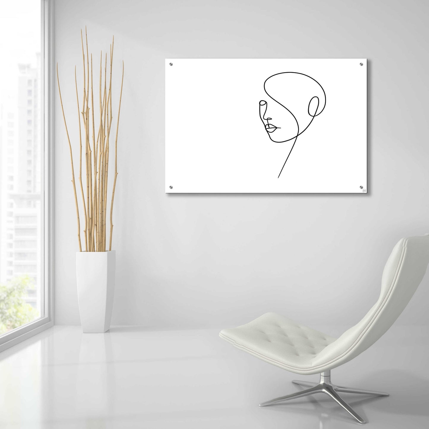 Epic Art 'Line Lady 4' by Line and Brush, Acrylic Glass Wall Art,36x24