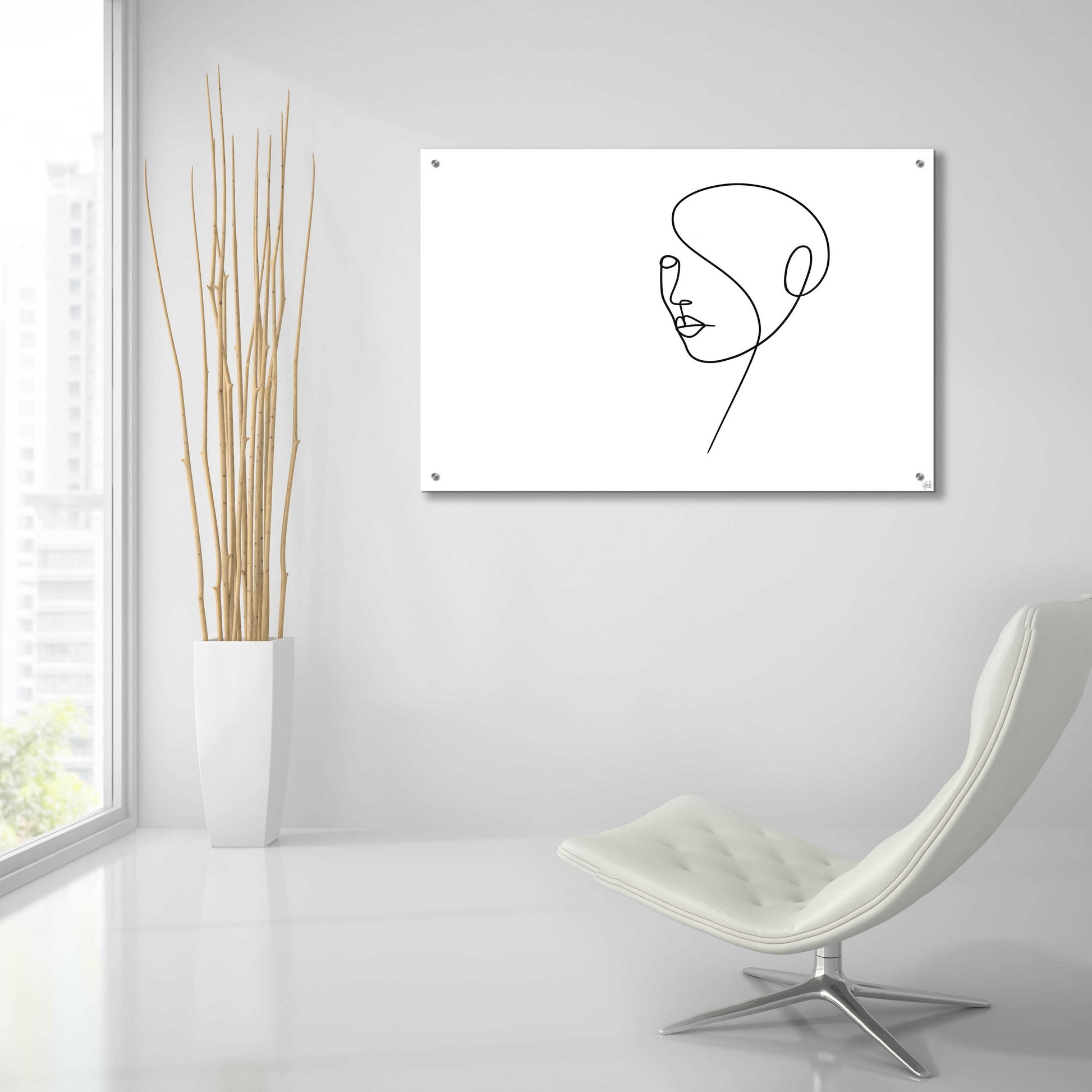 Epic Art 'Line Lady 4' by Line and Brush, Acrylic Glass Wall Art,36x24