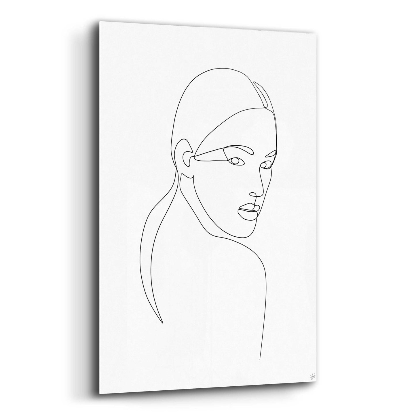 Epic Art 'Line Lady Portrait 2' by Line and Brush, Acrylic Glass Wall Art,12x16