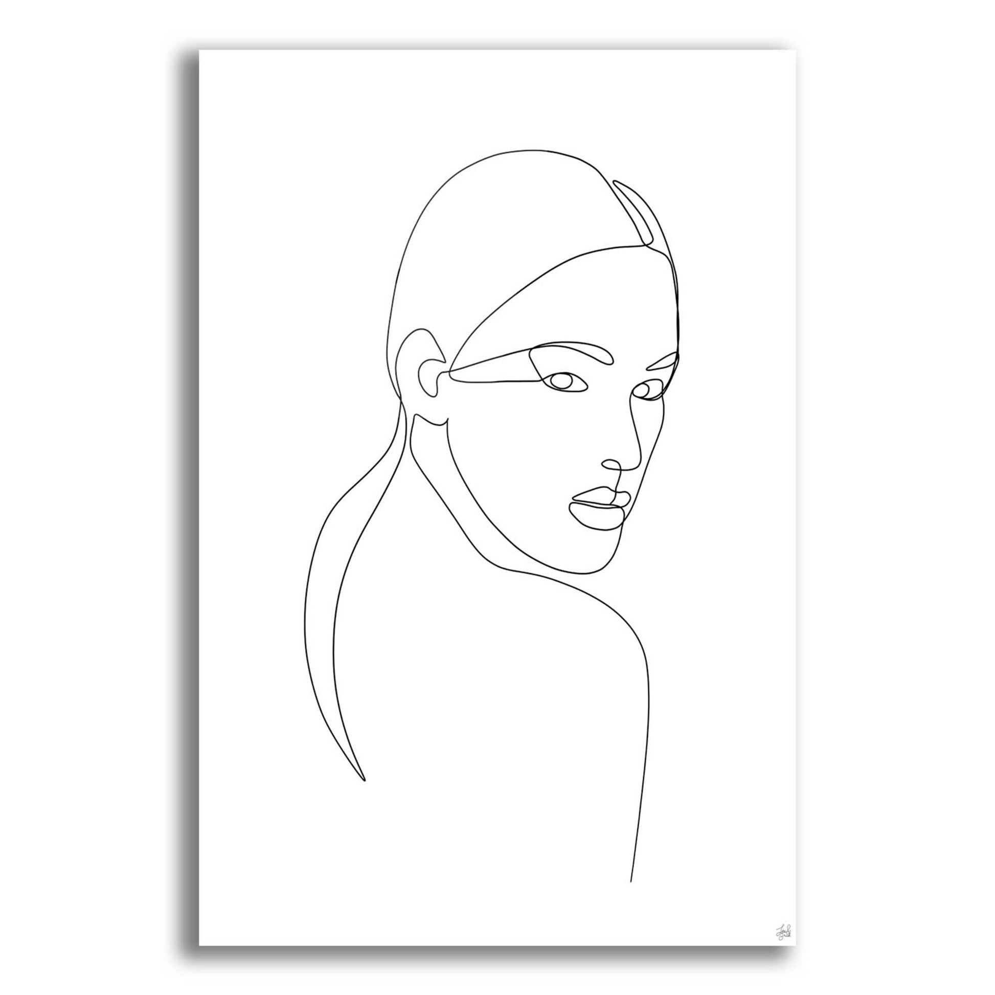 Epic Art 'Line Lady Portrait 2' by Line and Brush, Acrylic Glass Wall Art,12x16