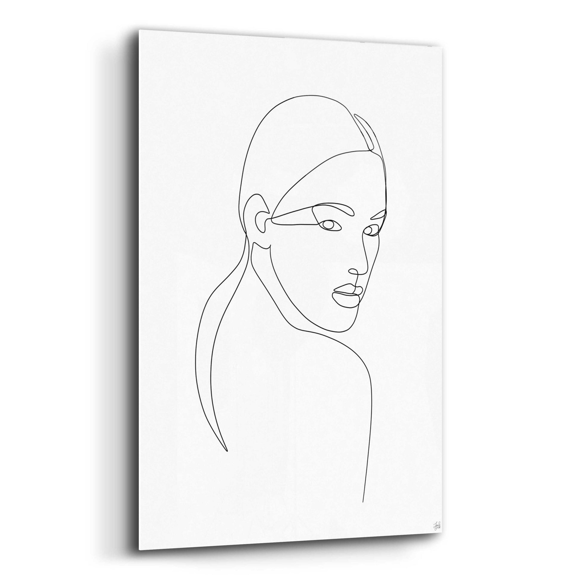 Epic Art 'Line Lady Portrait 2' by Line and Brush, Acrylic Glass Wall Art,16x24