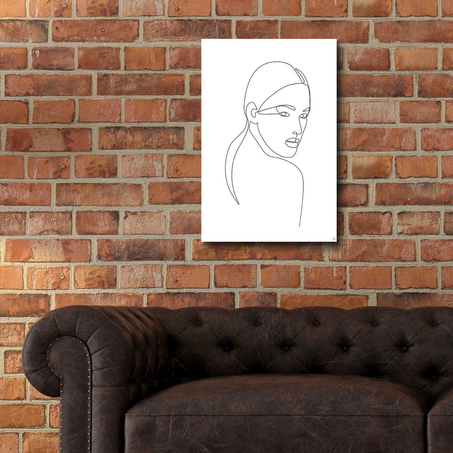 Epic Art 'Line Lady Portrait 2' by Line and Brush, Acrylic Glass Wall Art,16x24