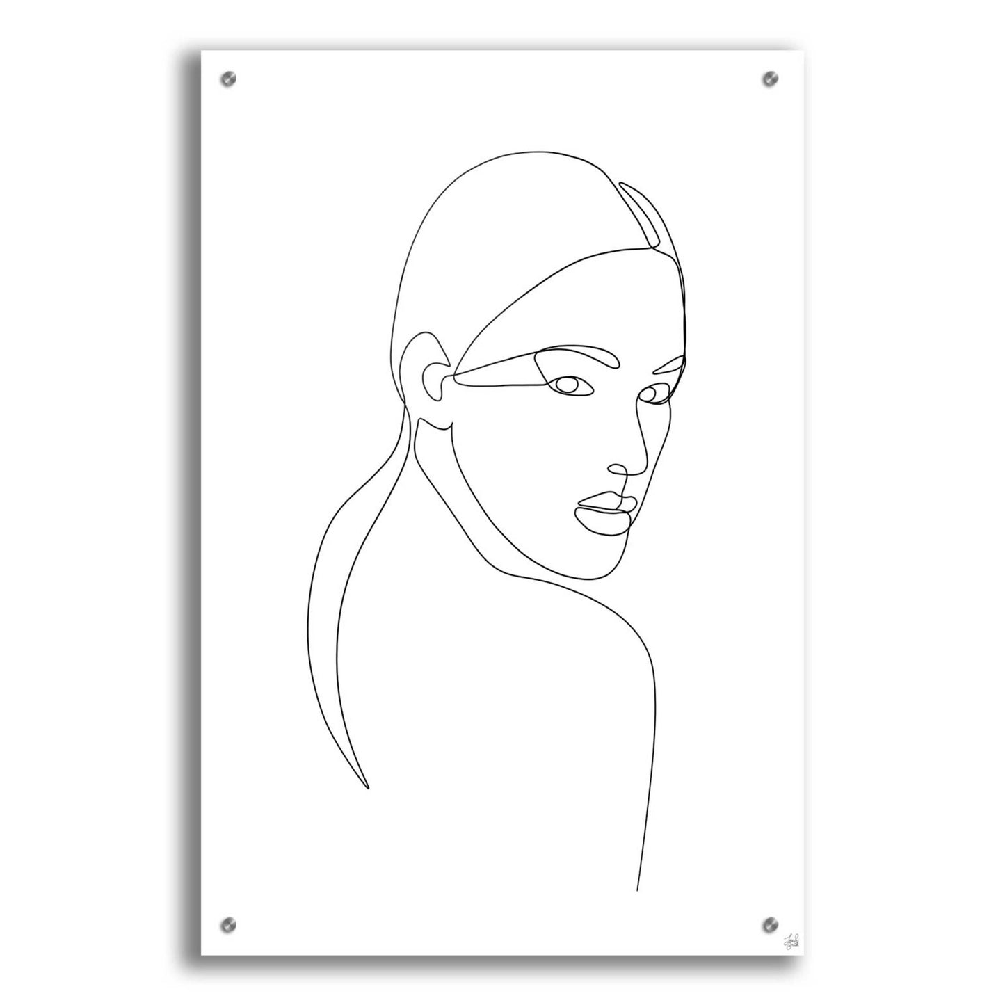 Epic Art 'Line Lady Portrait 2' by Line and Brush, Acrylic Glass Wall Art,24x36