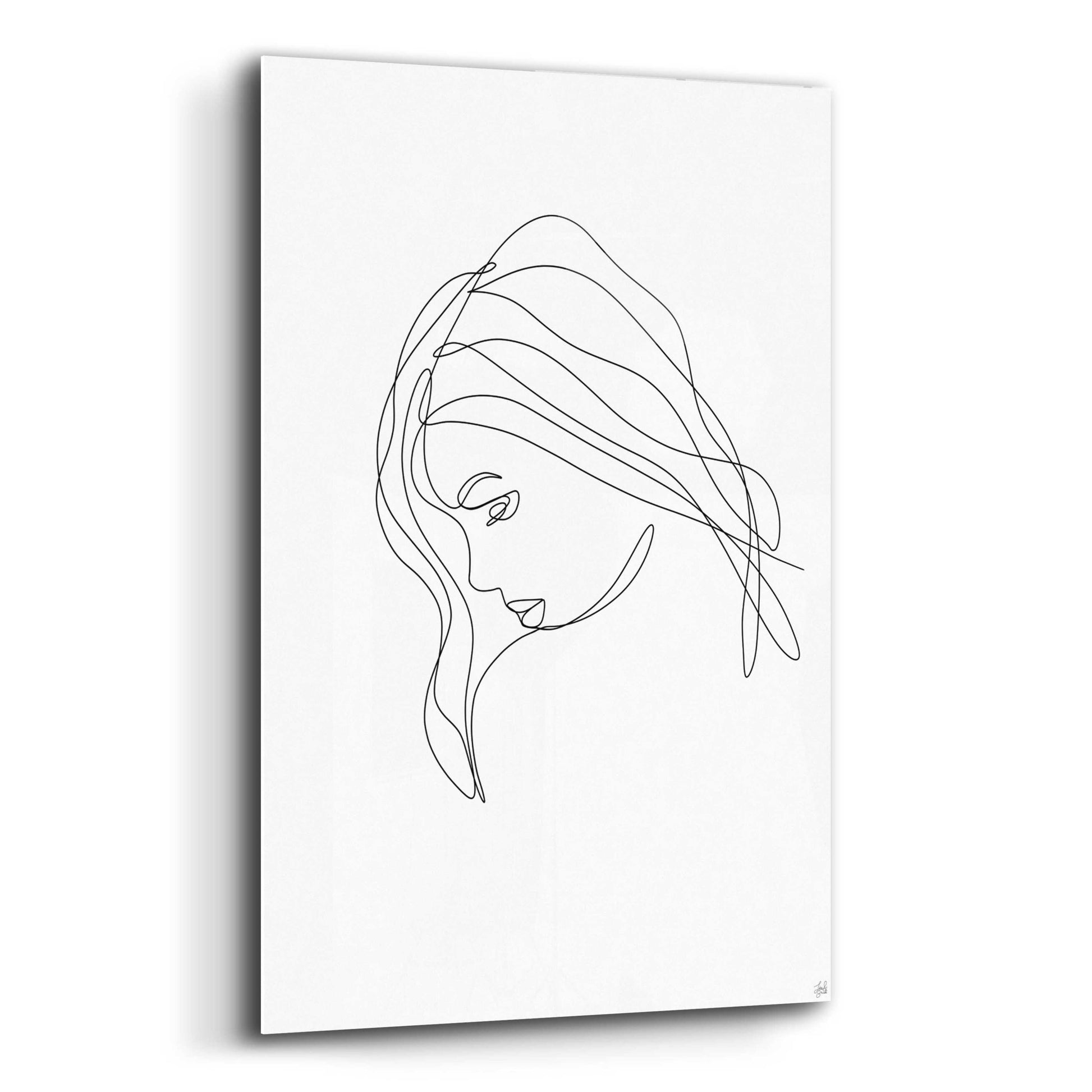 Epic Art 'Line Lady Portrait 4' by Line and Brush, Acrylic Glass Wall Art,12x16