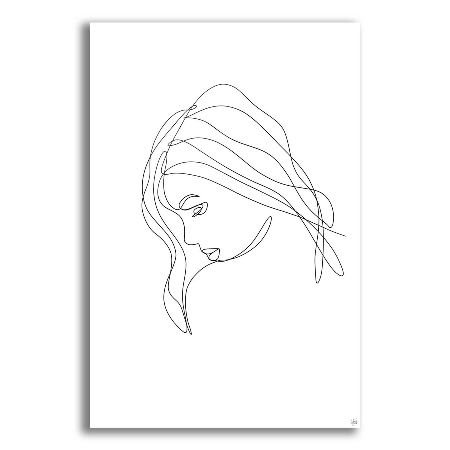 Epic Art 'Line Lady Portrait 4' by Line and Brush, Acrylic Glass Wall Art,12x16