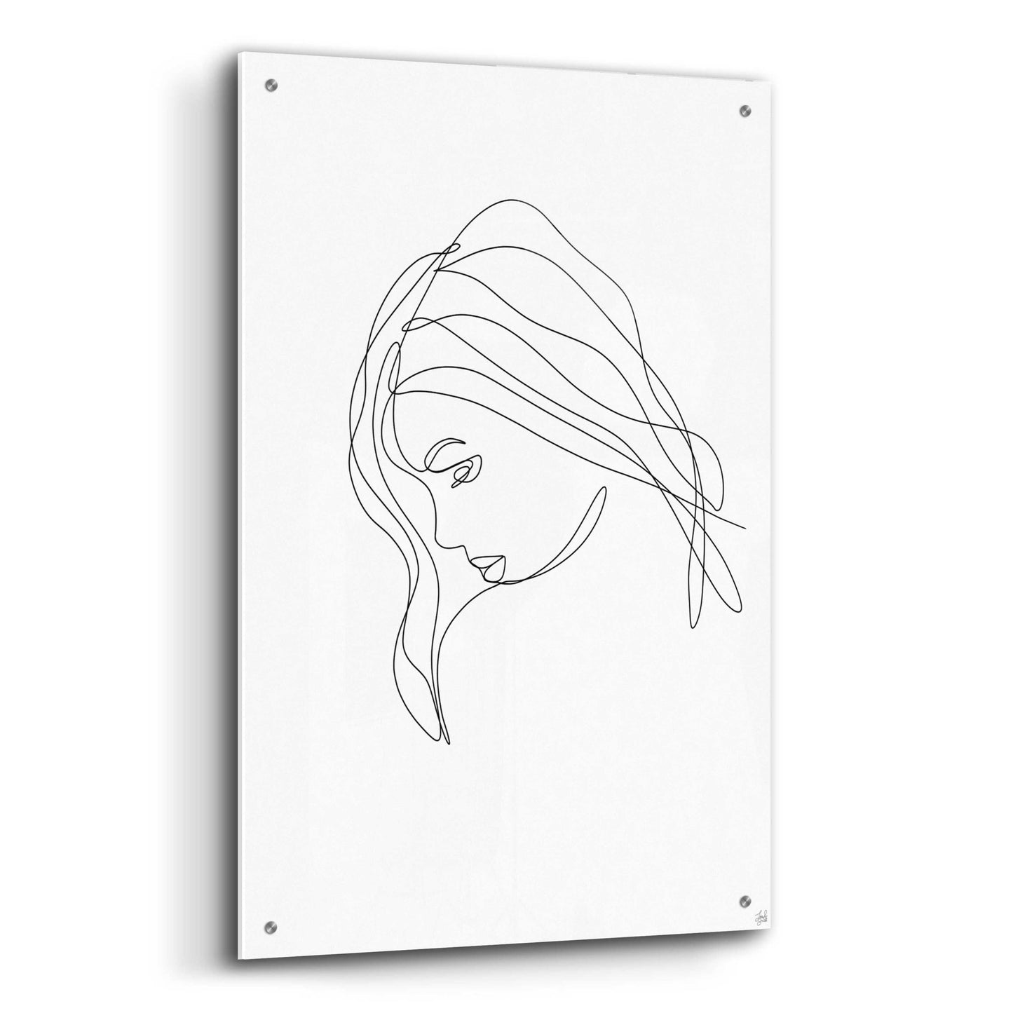 Epic Art 'Line Lady Portrait 4' by Line and Brush, Acrylic Glass Wall Art,24x36