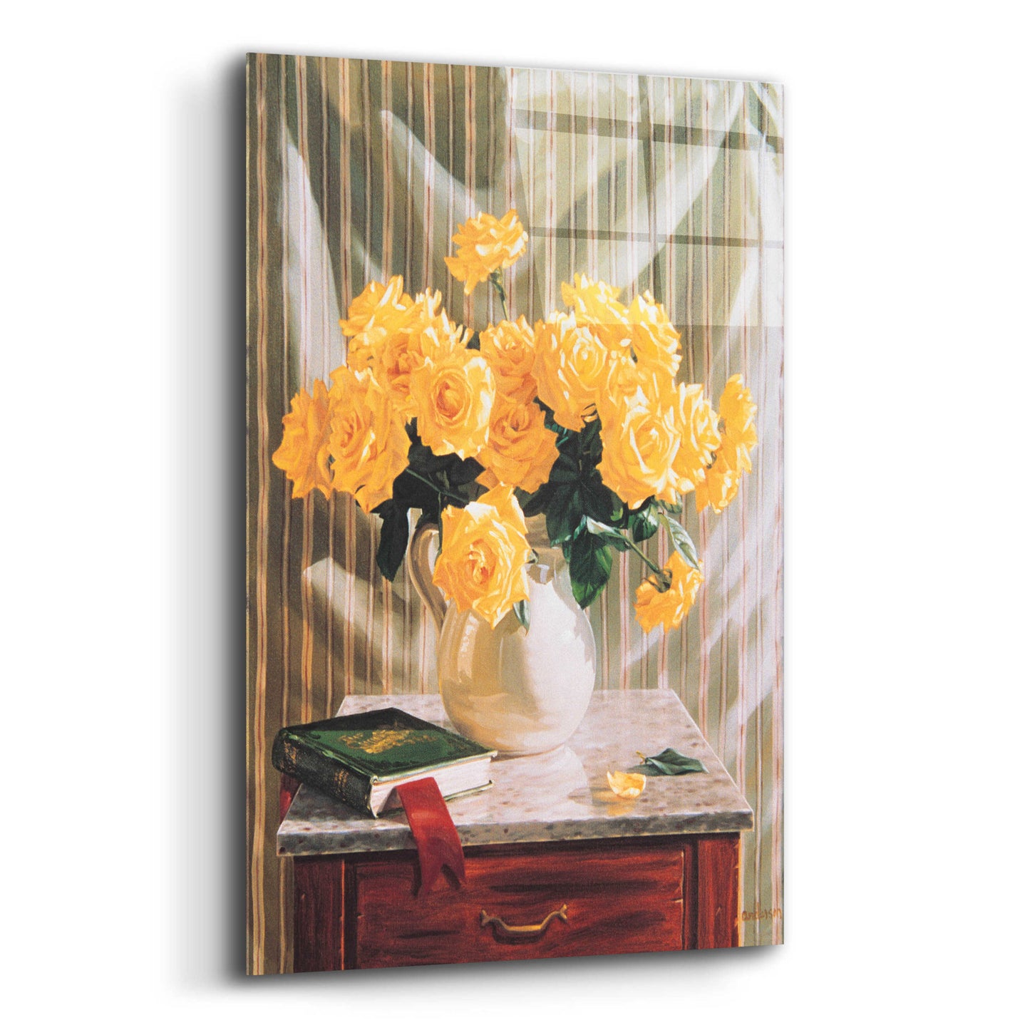 Epic Art 'Yellow Roses' by Robin Anderson, Acrylic Glass Wall Art,12x16