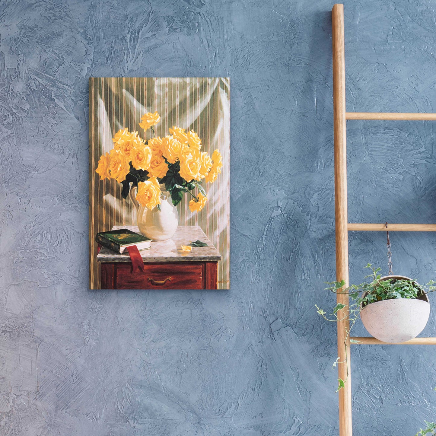 Epic Art 'Yellow Roses' by Robin Anderson, Acrylic Glass Wall Art,16x24