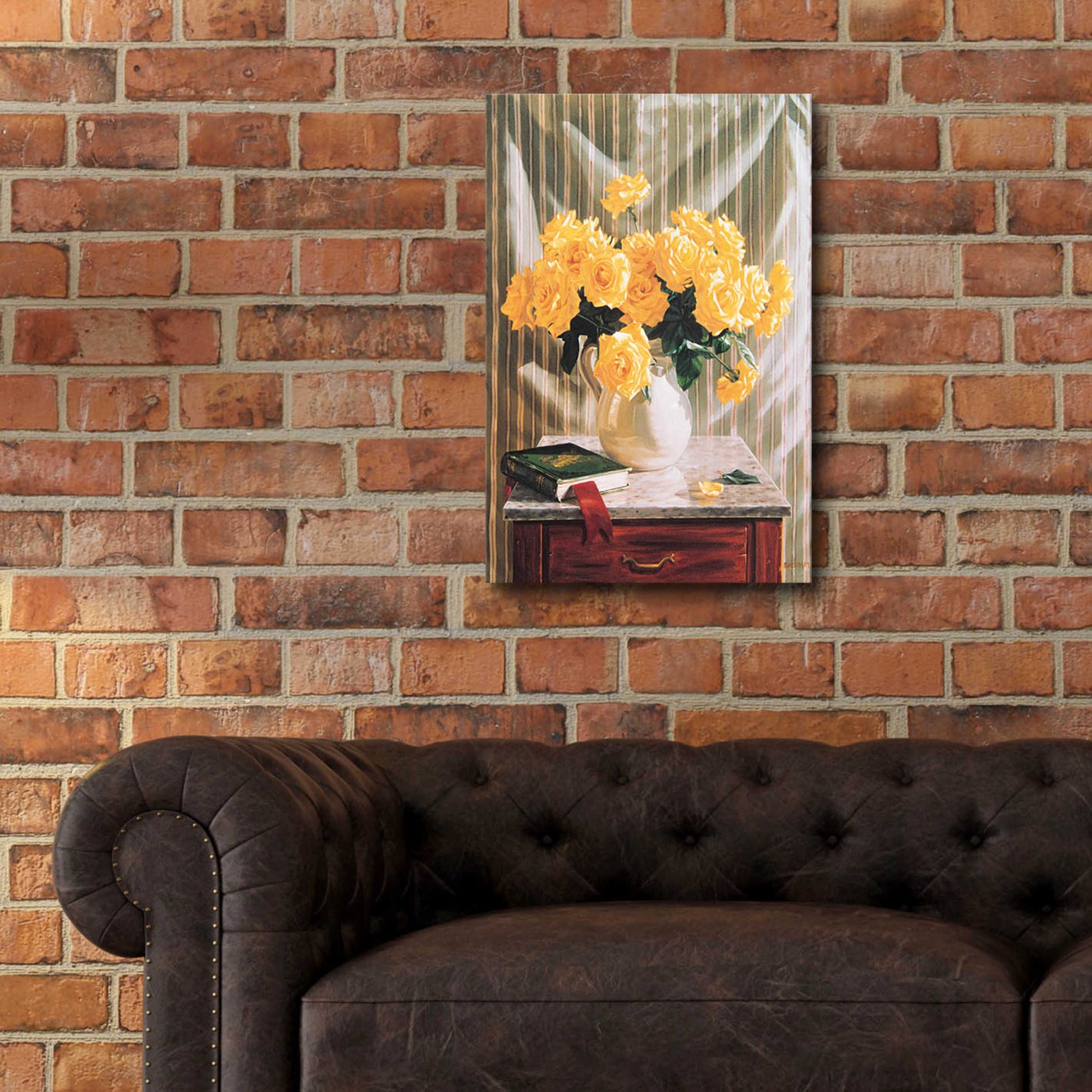 Epic Art 'Yellow Roses' by Robin Anderson, Acrylic Glass Wall Art,16x24