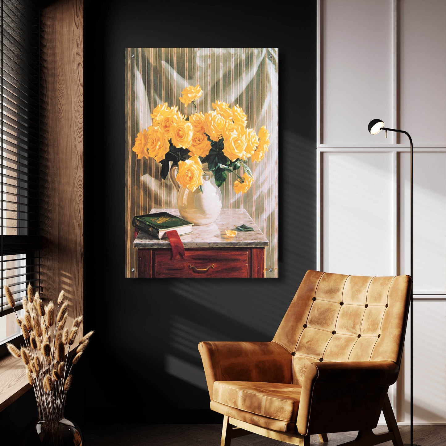 Epic Art 'Yellow Roses' by Robin Anderson, Acrylic Glass Wall Art,24x36