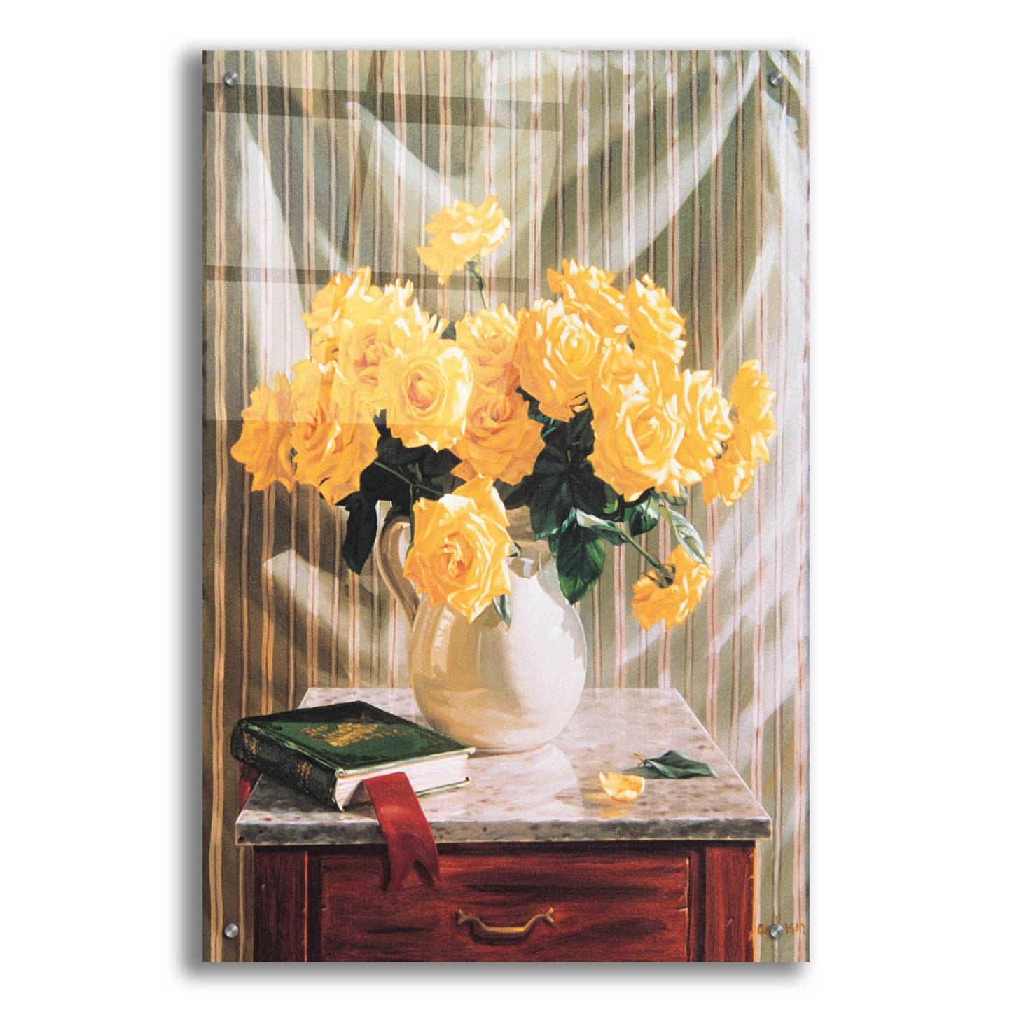 Epic Art 'Yellow Roses' by Robin Anderson, Acrylic Glass Wall Art,24x36